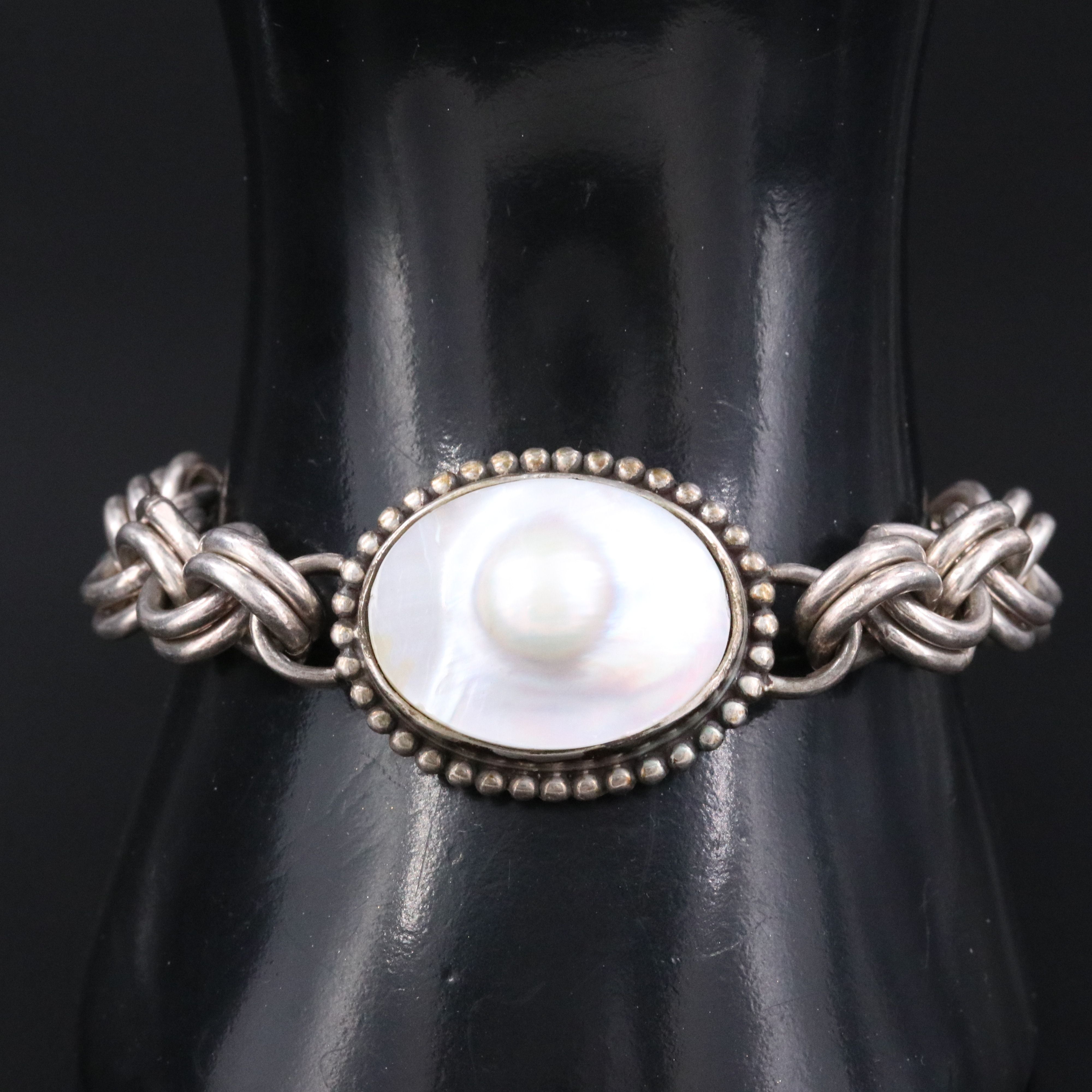 Sterling Stephen Dweck Blister Pearl Bracelet