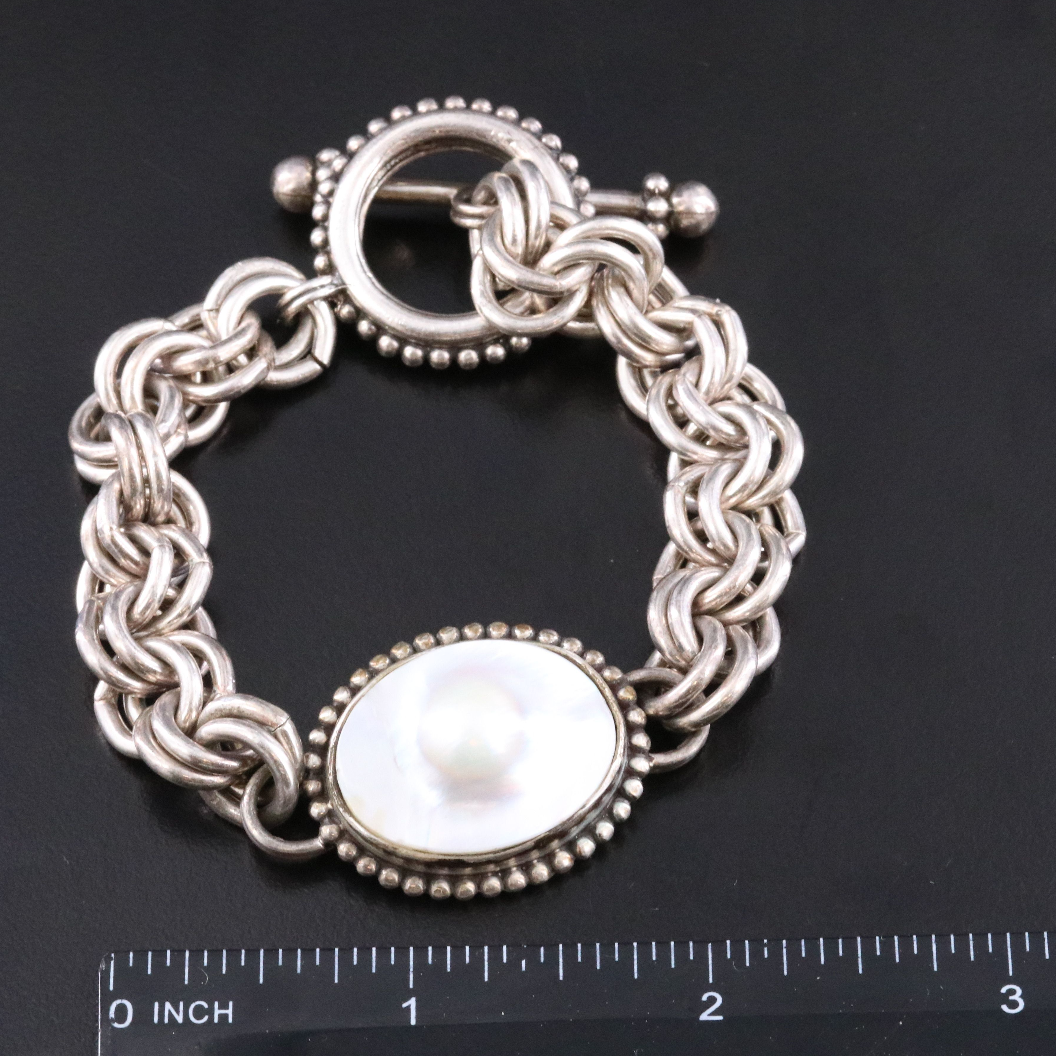 Sterling Stephen Dweck Blister Pearl Bracelet