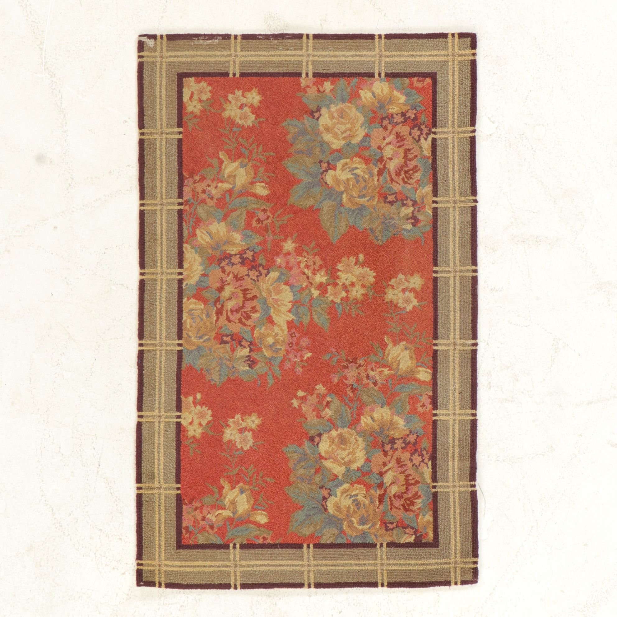 3' x 4'11 Hand-Hooked Leopard Print with Floral Accent Rugs