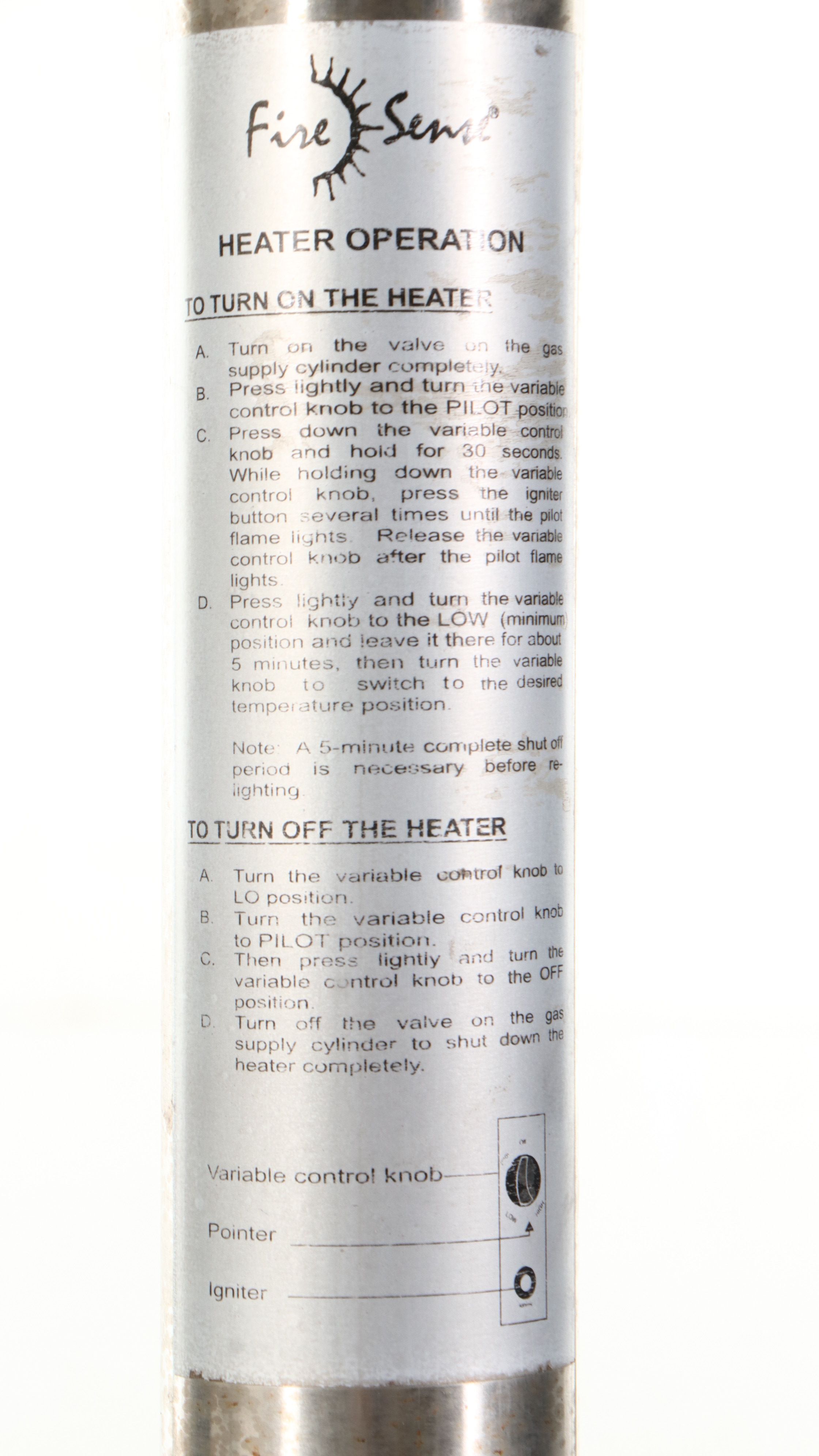 Fire Sense Outdoor Propane Patio Heater