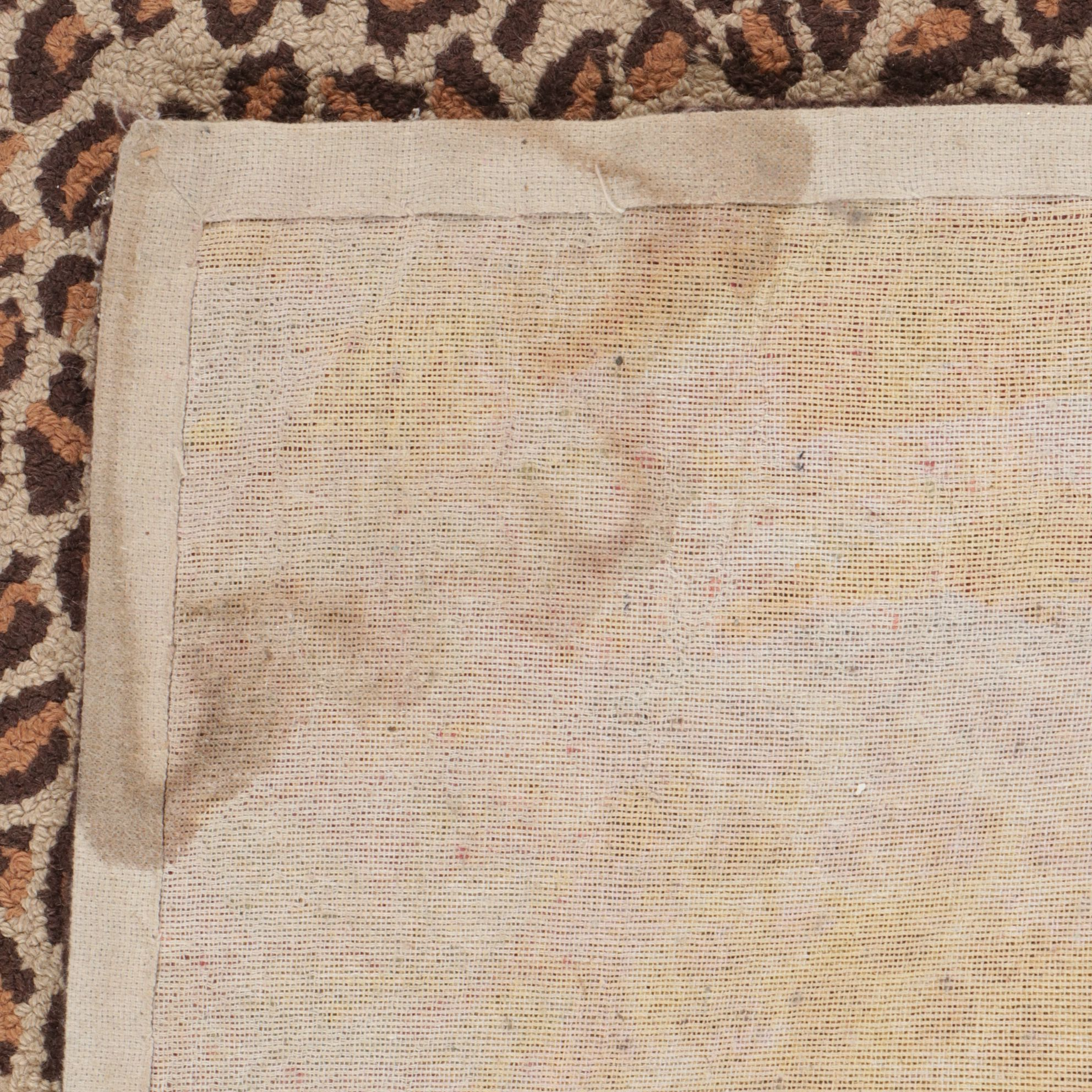 3' x 4'11 Hand-Hooked Leopard Print with Floral Accent Rugs