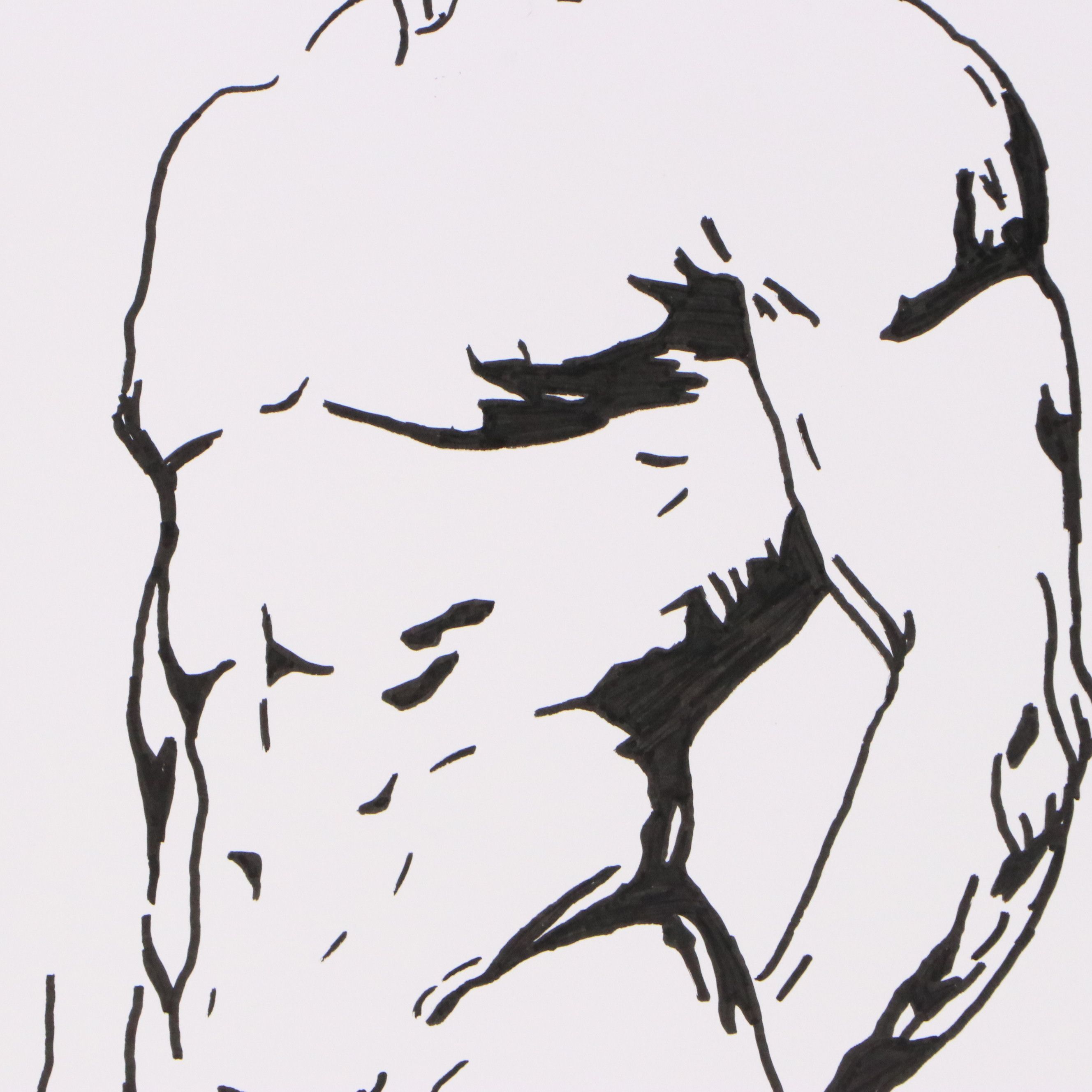 deSanto Acrylic Ink Drawing of Male Nude, 2026