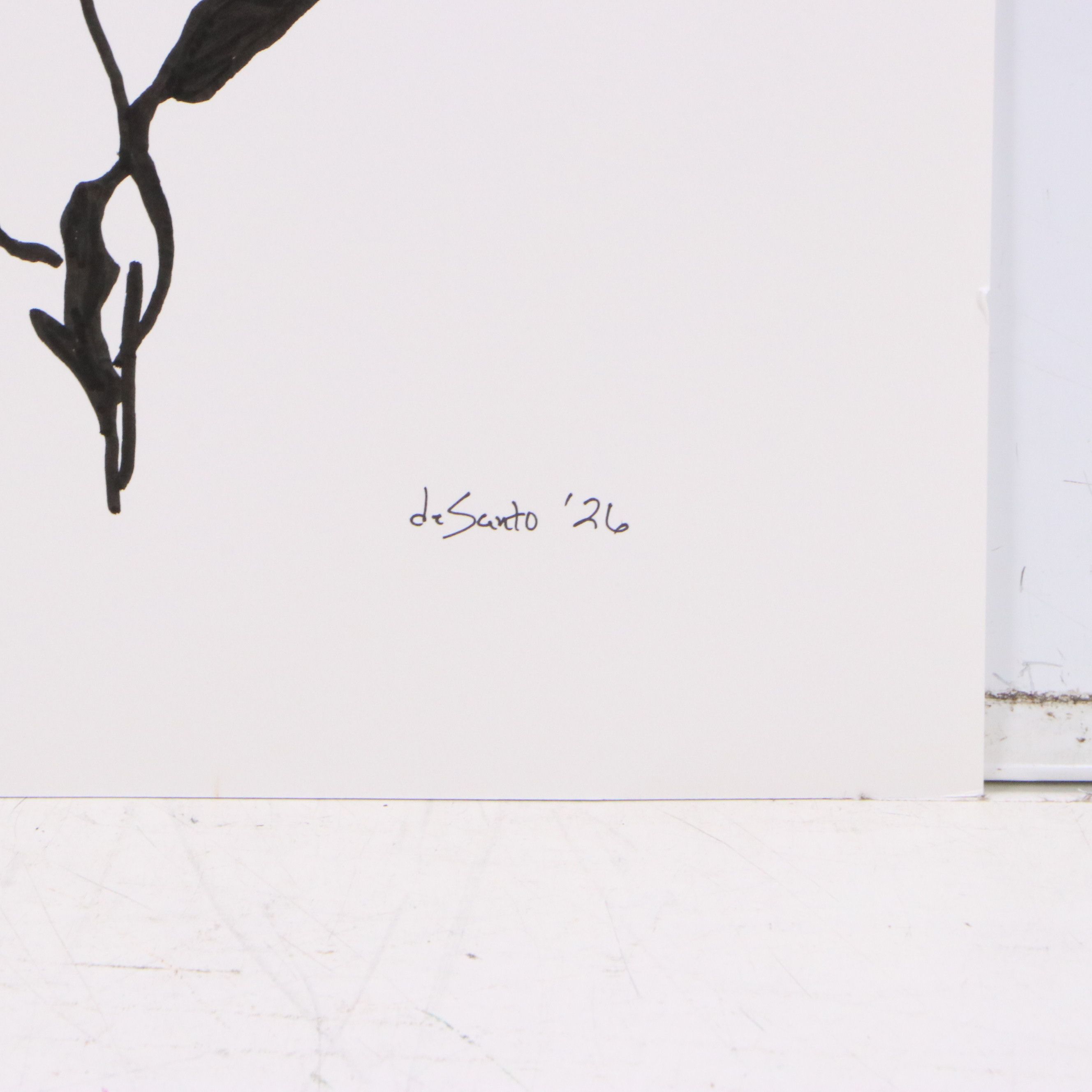 deSanto Acrylic Ink Drawing of Male Nude, 2026