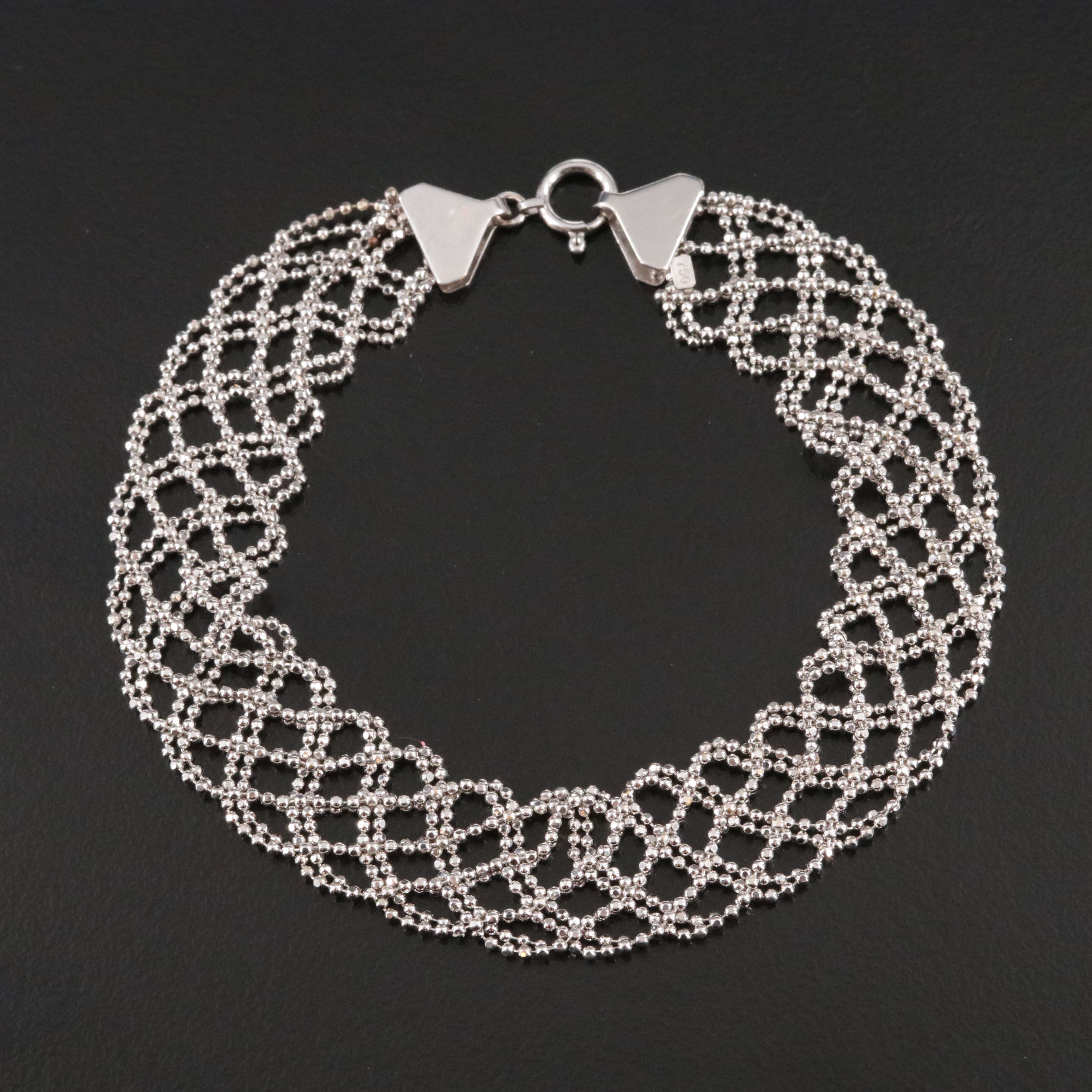 18K Braided Bead Chain Bracelet