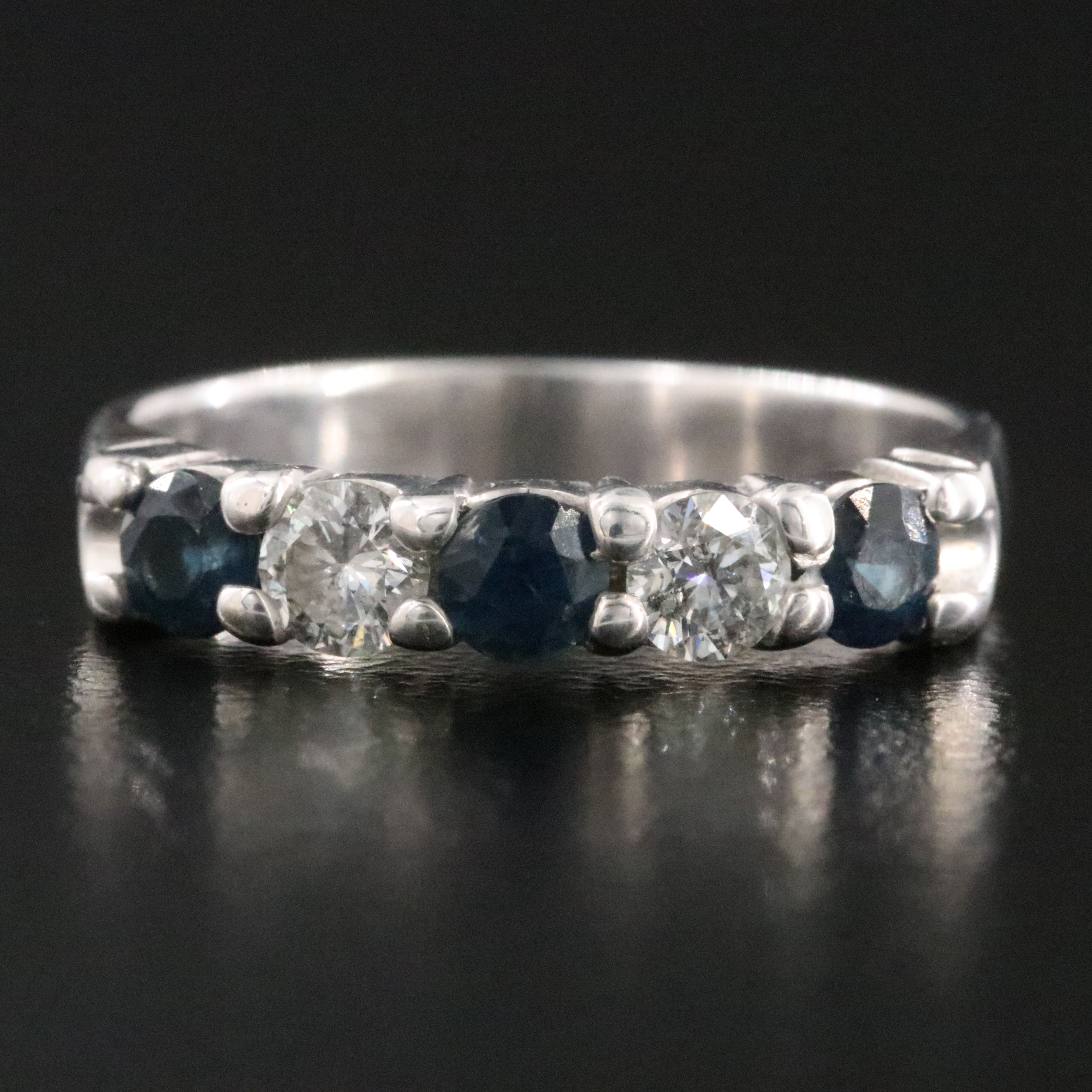 Kubér 14K Sapphire and Diamond Stackable Ring