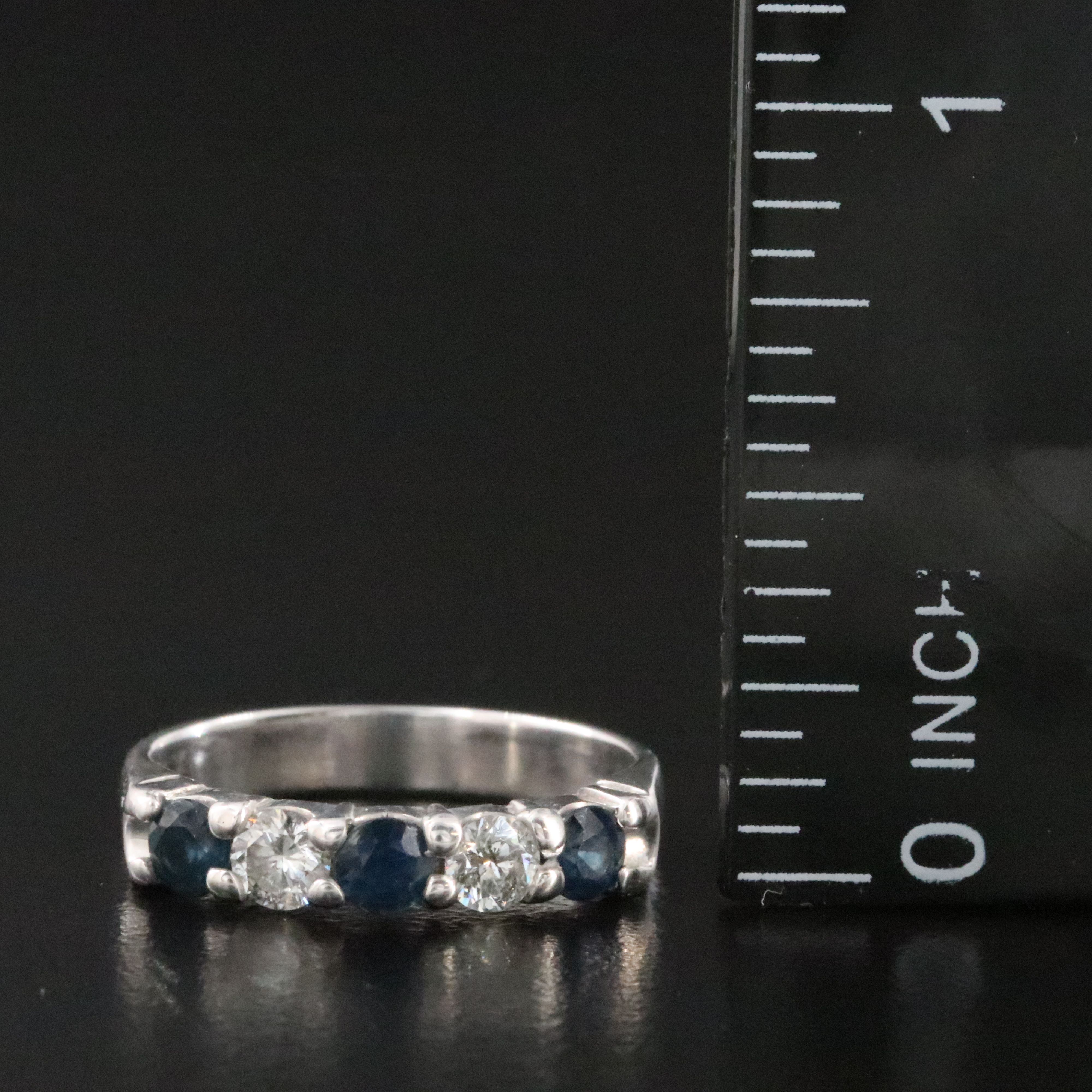 Kubér 14K Sapphire and Diamond Stackable Ring