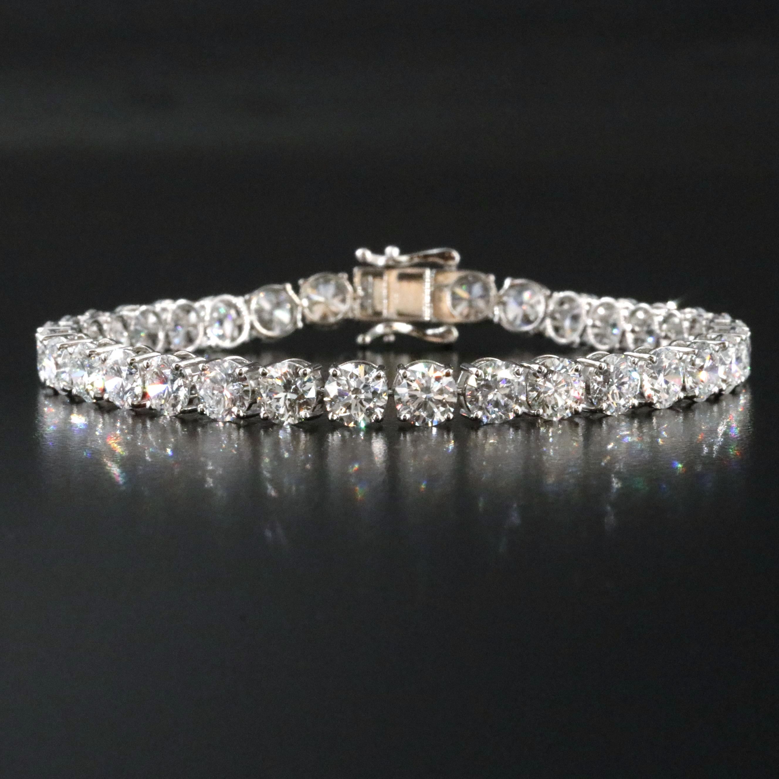 Platinum 18.89 CTW Lab Grown Diamond Line Bracelet