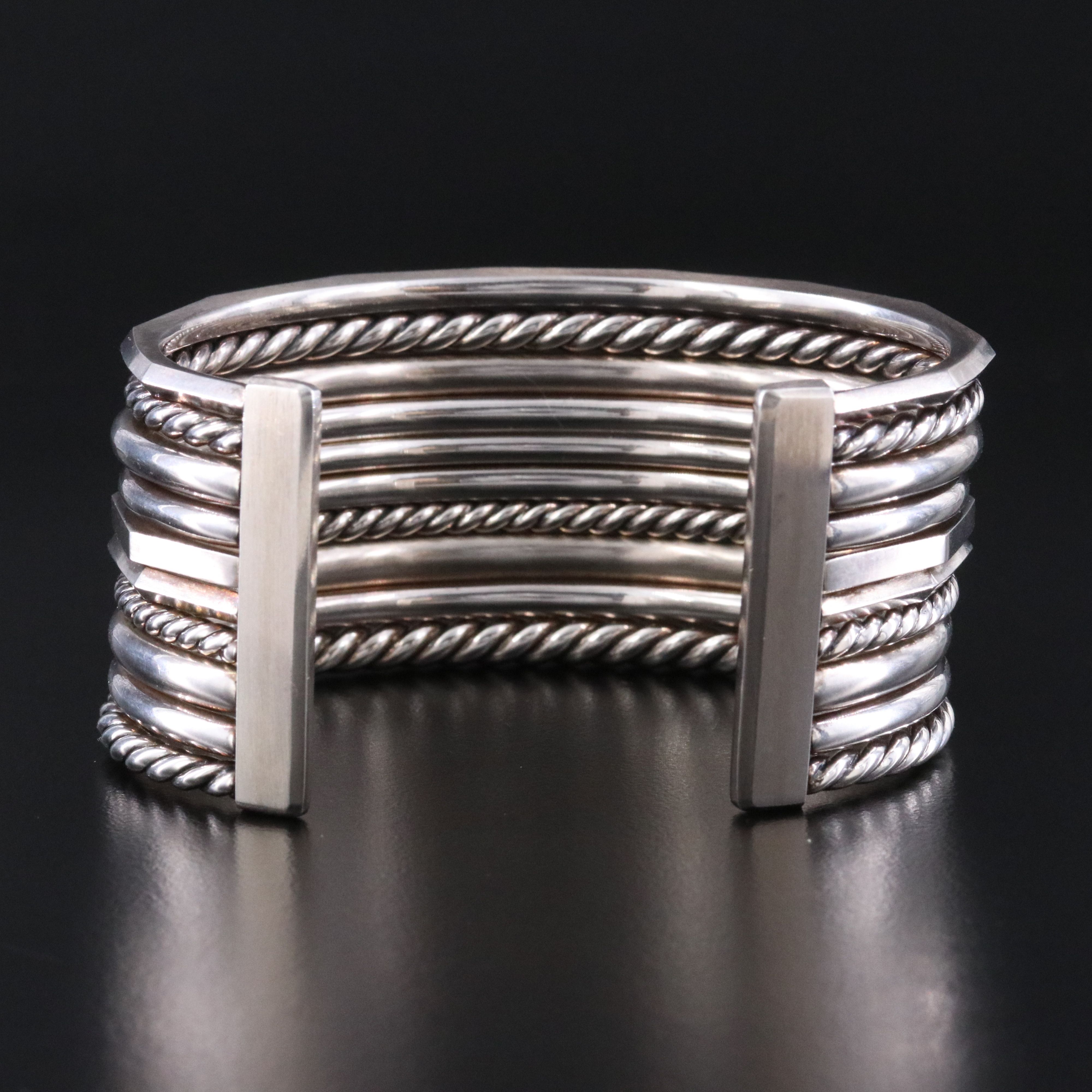 David Yurman Stax Sterling 0.80 CTW Diamond Cuff
