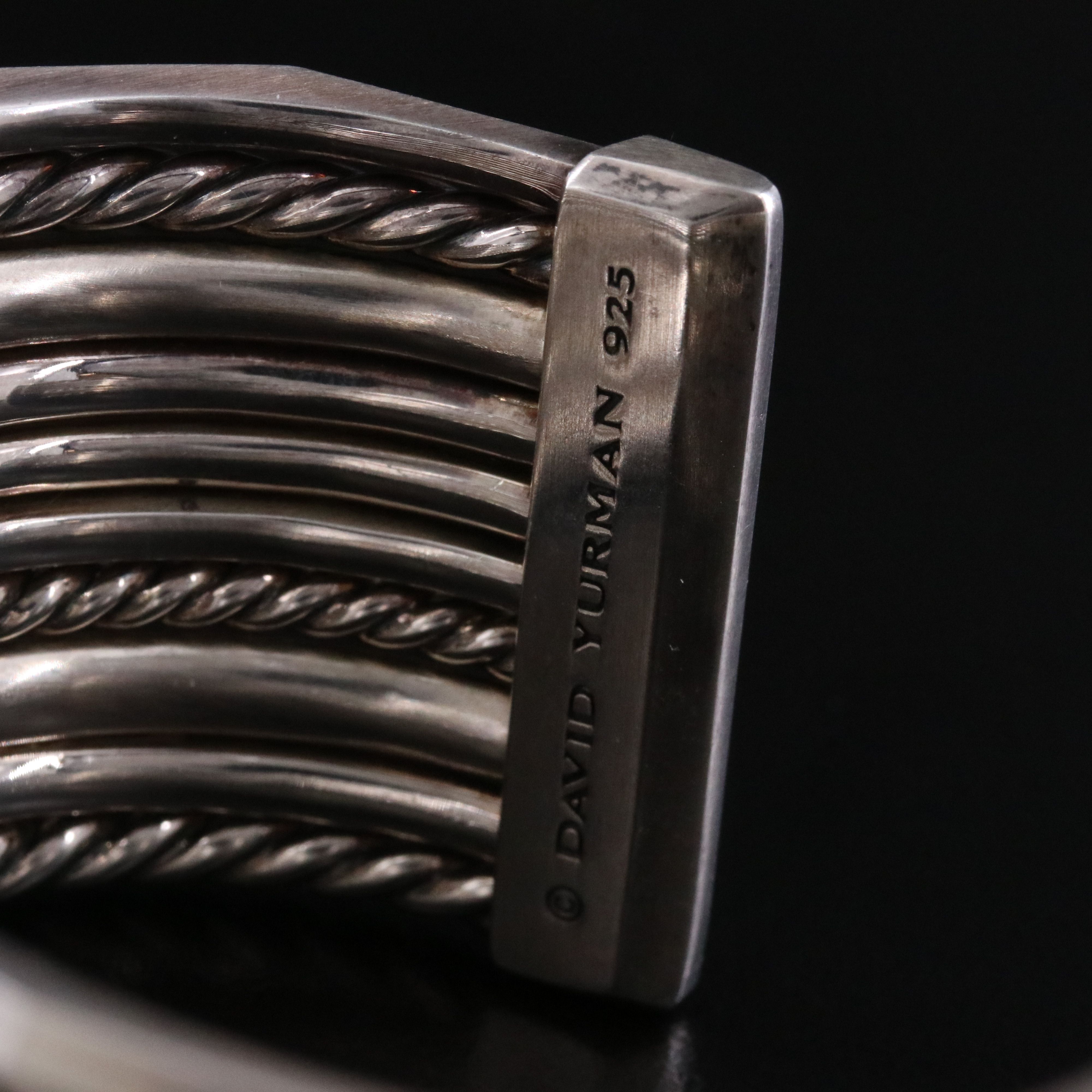 David Yurman Stax Sterling 0.80 CTW Diamond Cuff