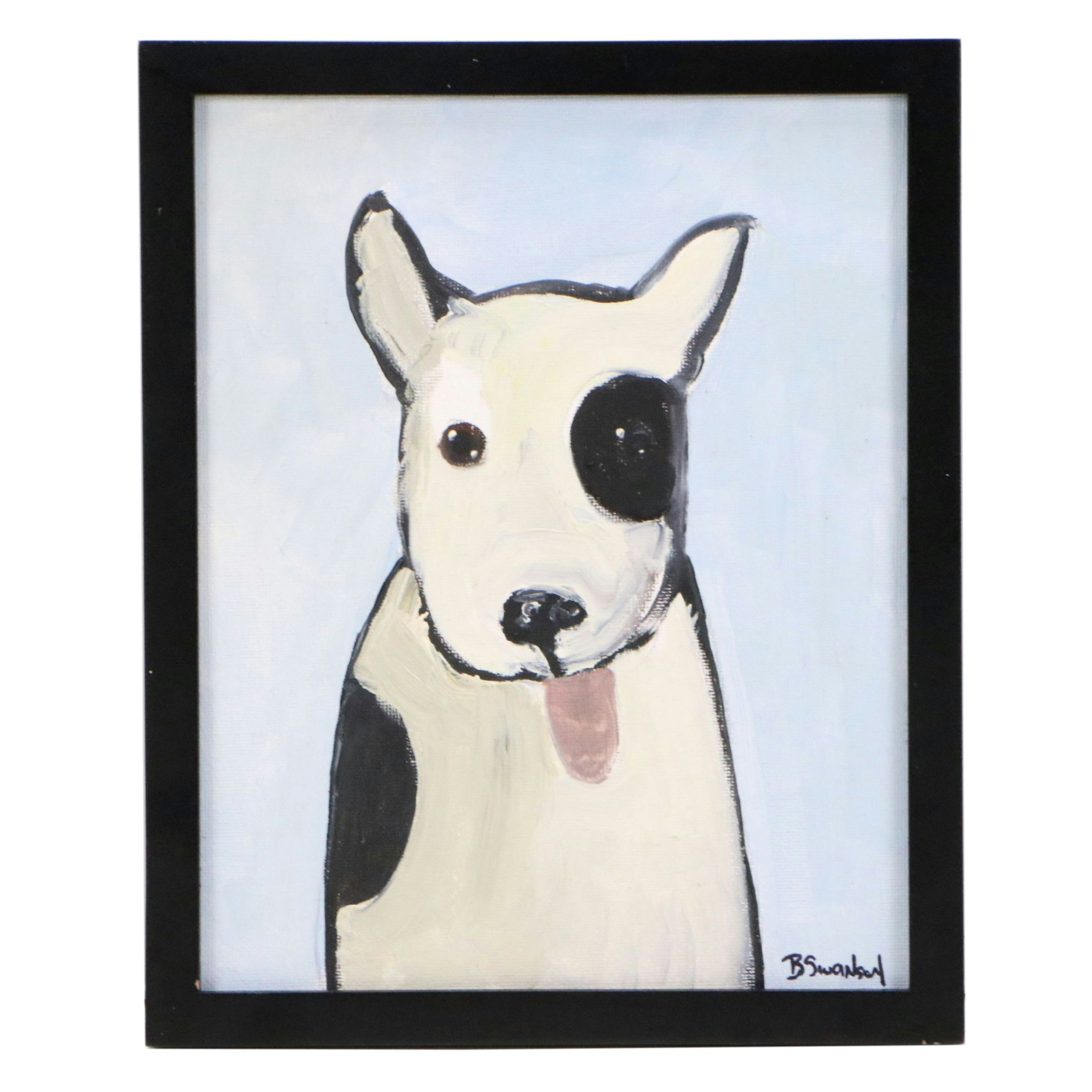 B. Swanson Acrylic Painting of Bull Terrier