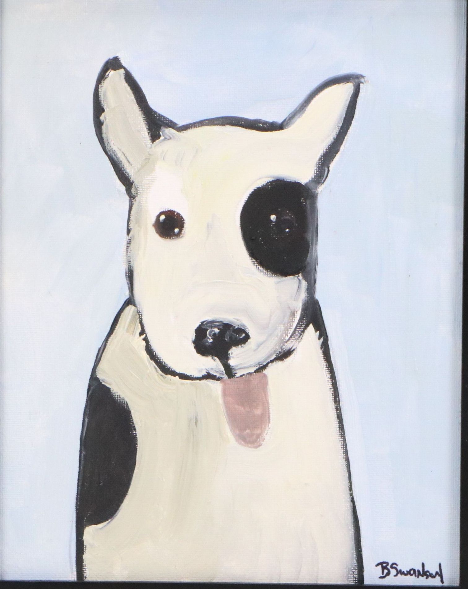 B. Swanson Acrylic Painting of Bull Terrier