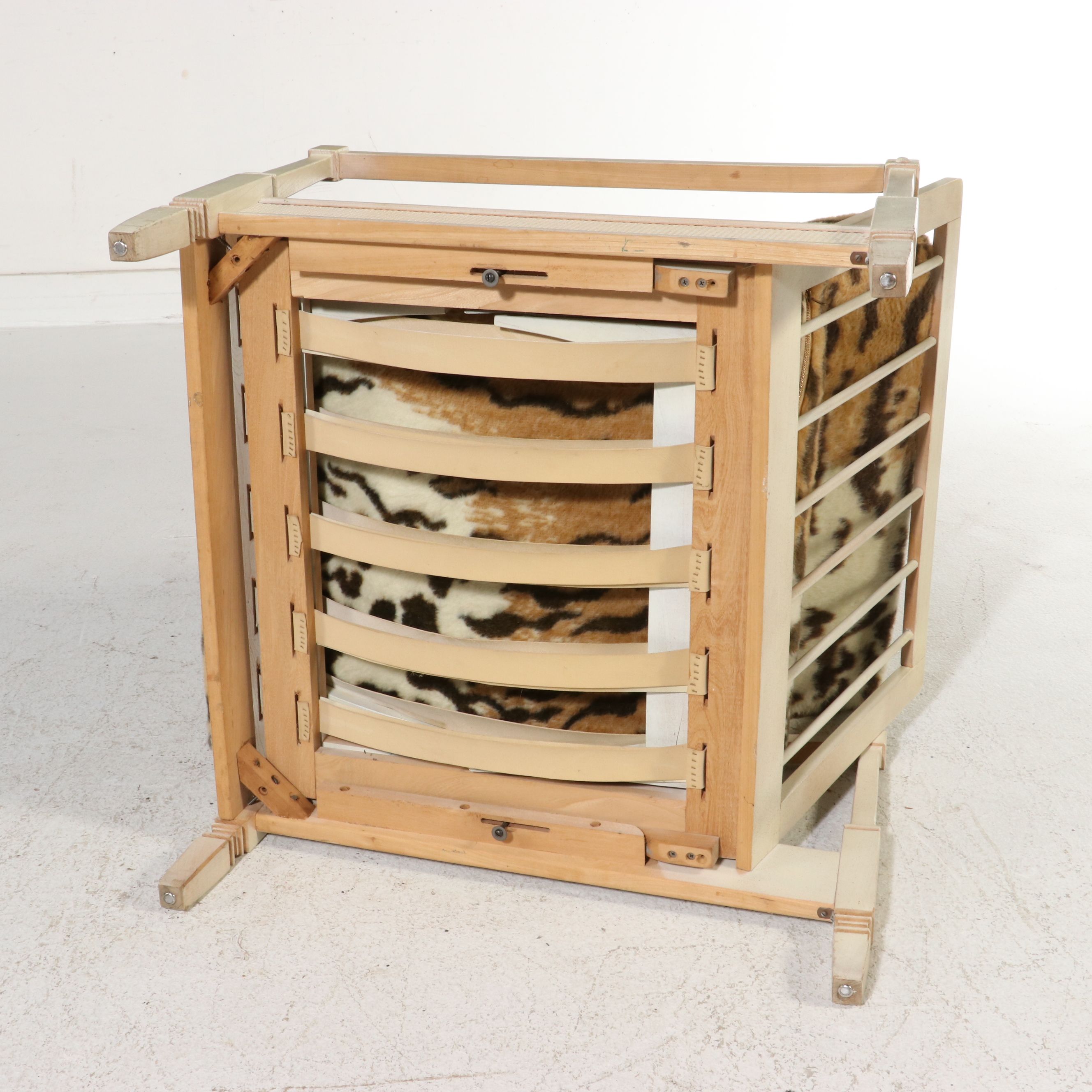 Hollywood Regency Style Convertible Lounge Chair Upholstered in Tiger Print