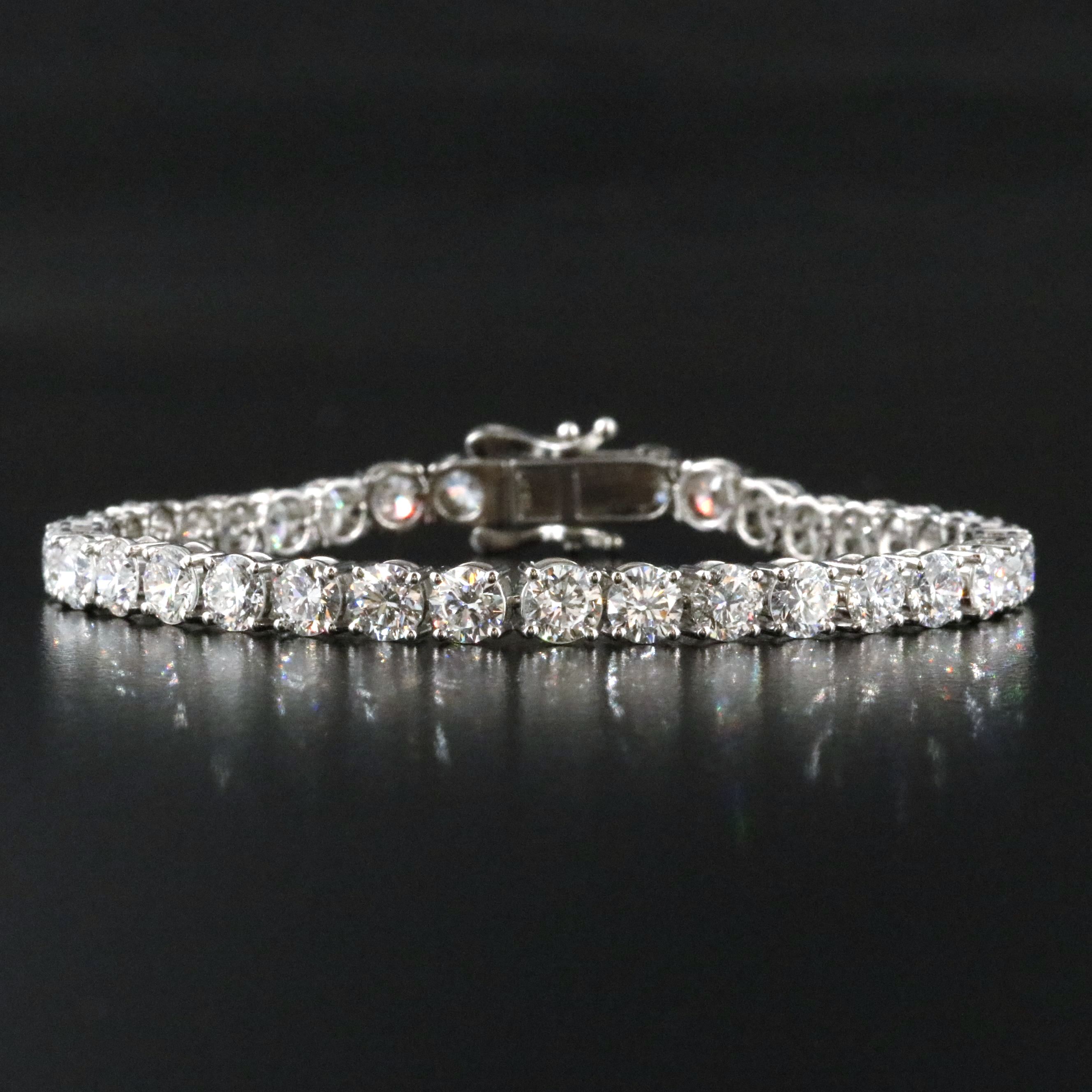 Platinum 11.79 CTW Lab Grown Diamond Line Bracelet