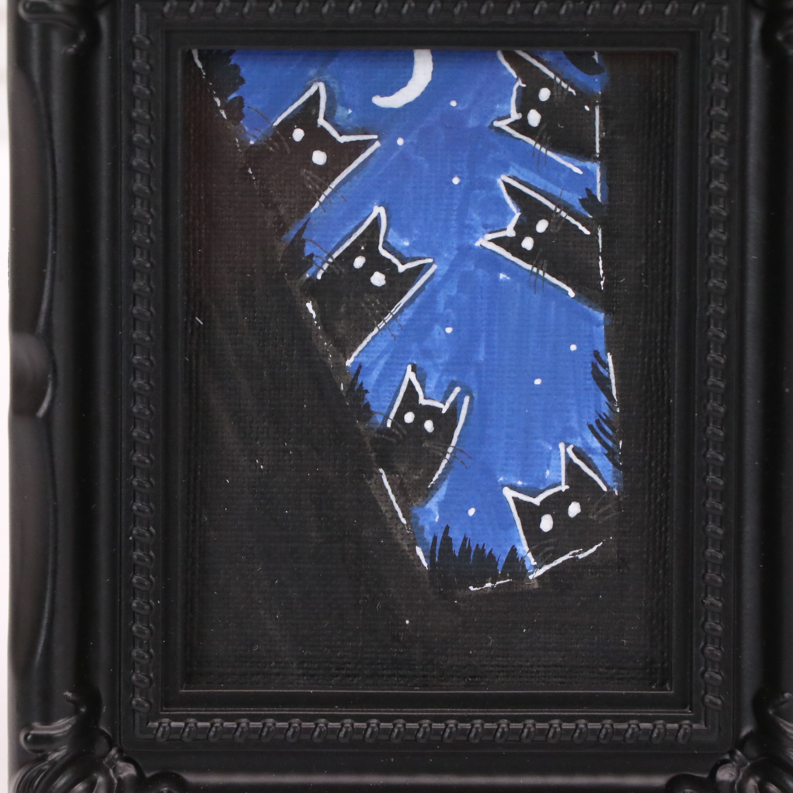 Nina Smit Miniature Acrylic Painting of Cats