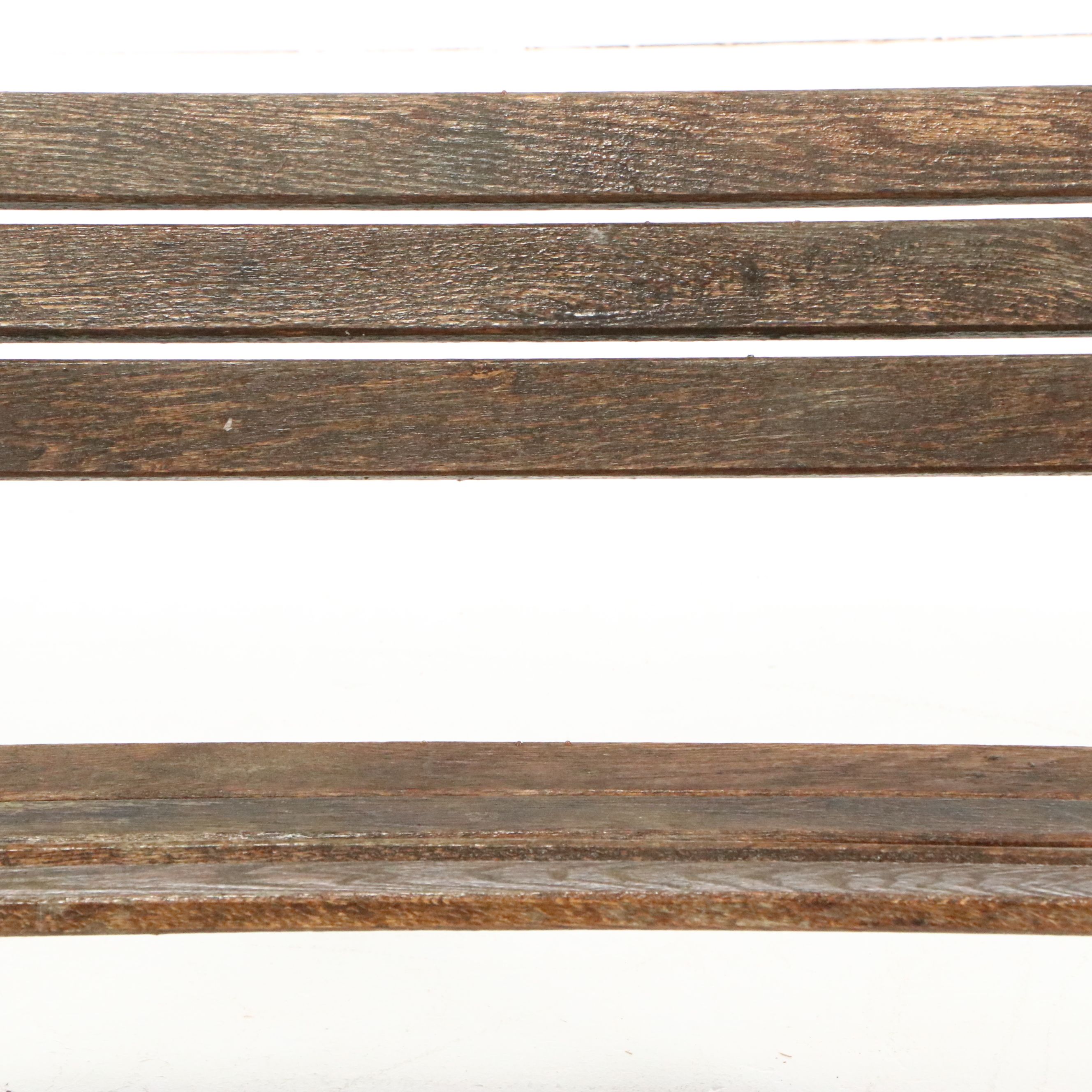 Victorian Style Cast Iron and Wood Panel Garden Bench