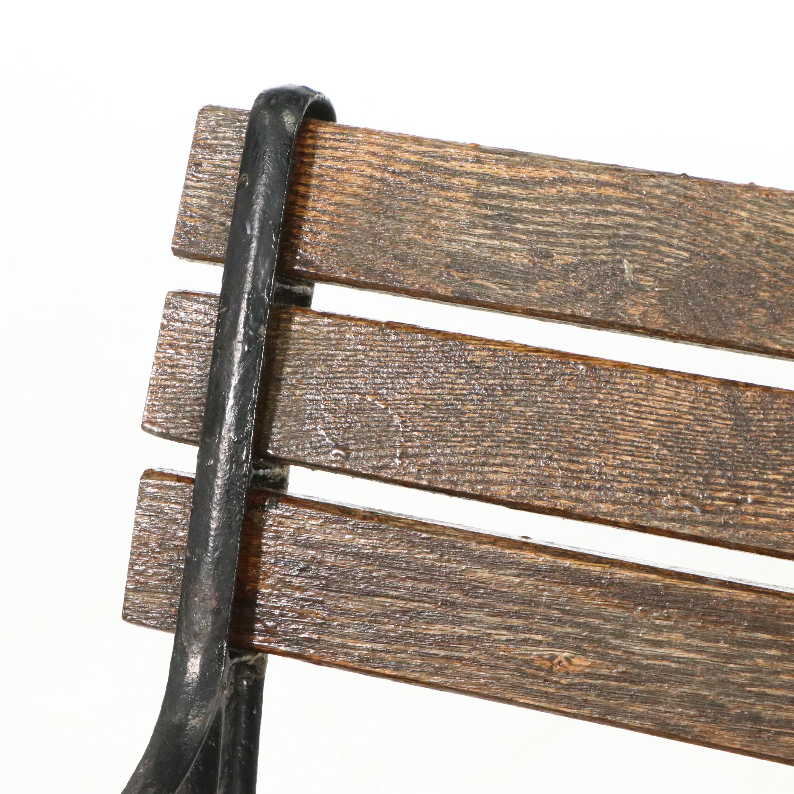 Victorian Style Cast Iron and Wood Panel Garden Bench