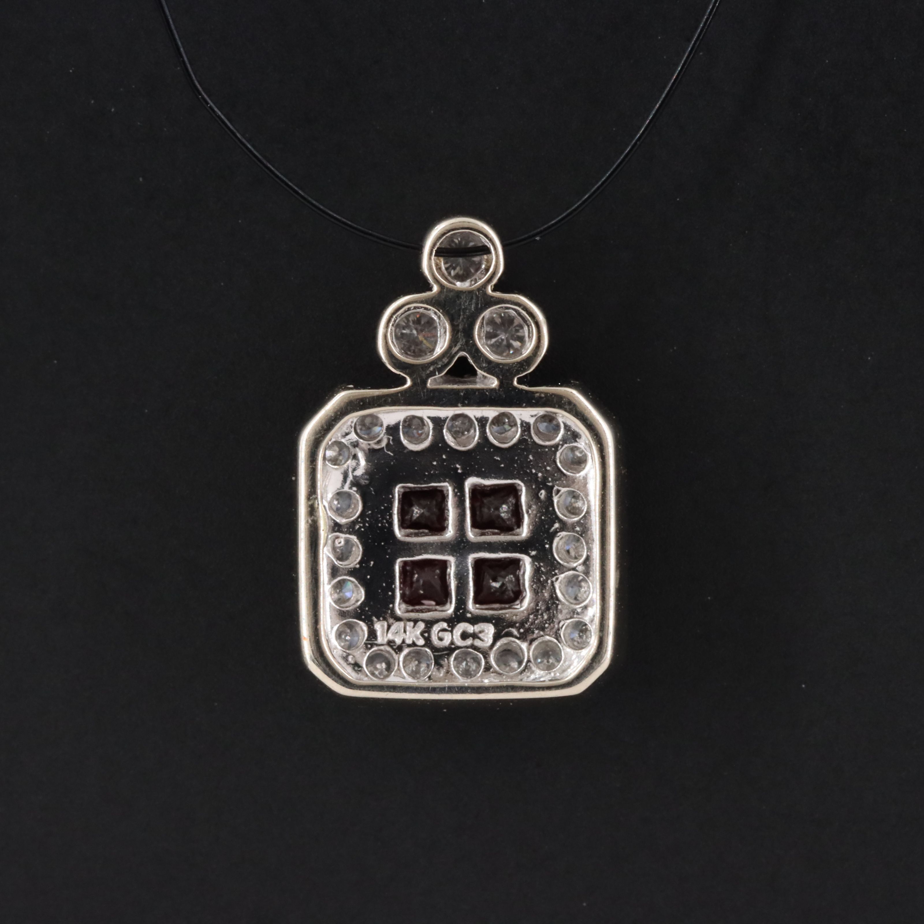 14K Ruby Diamond Pendant