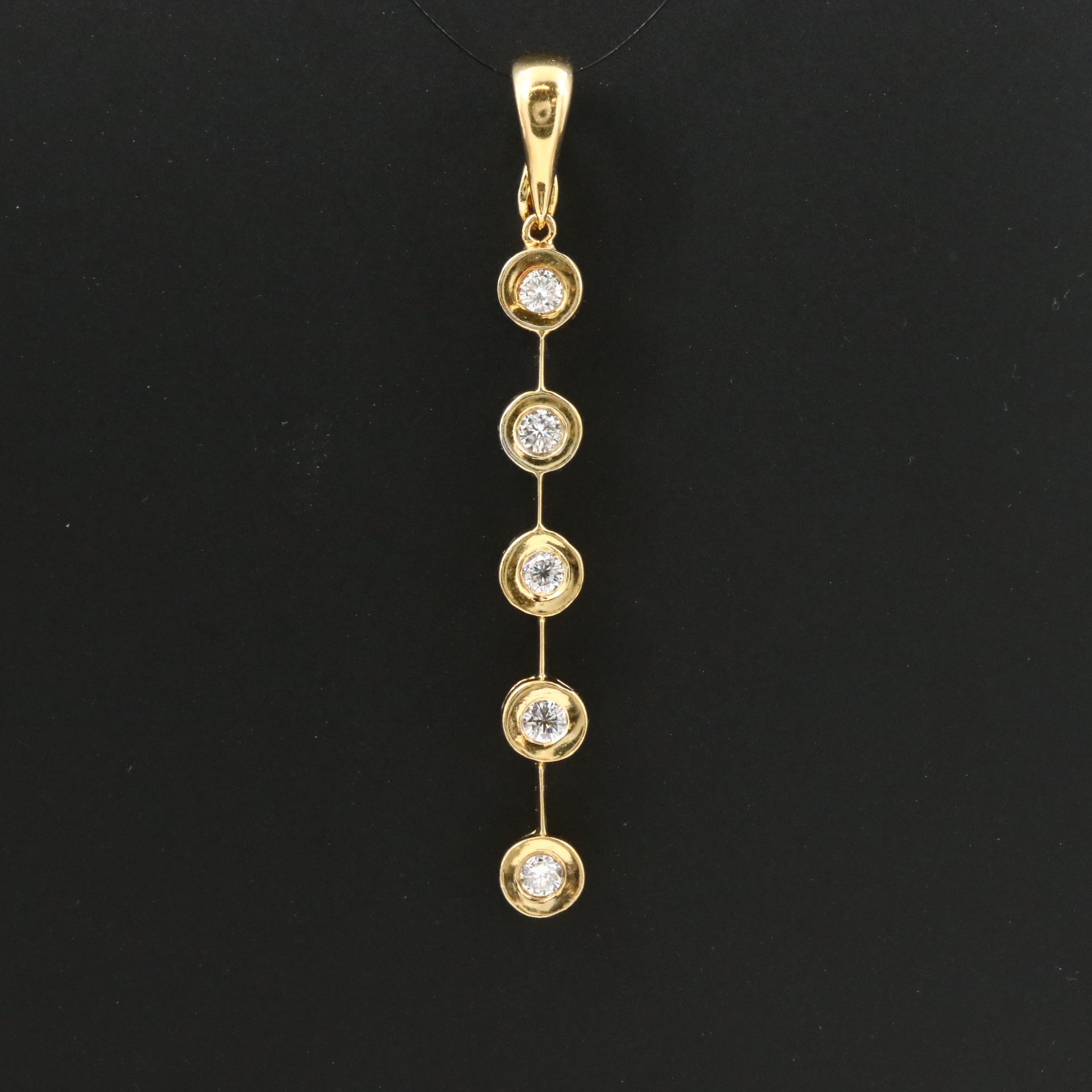 18K and 14K 0.52 CTW Diamond Enhancer Bar Pendant