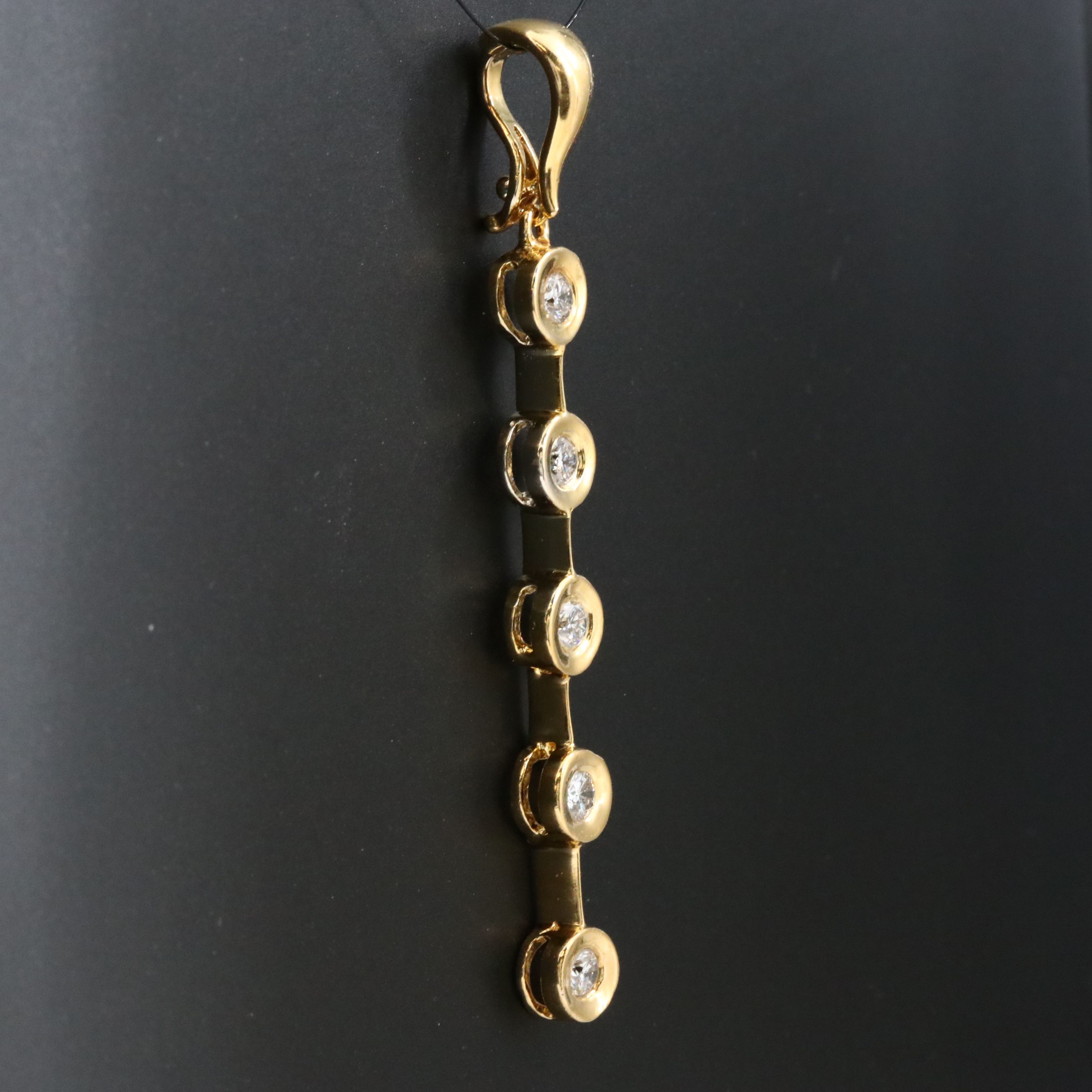 18K and 14K 0.52 CTW Diamond Enhancer Bar Pendant