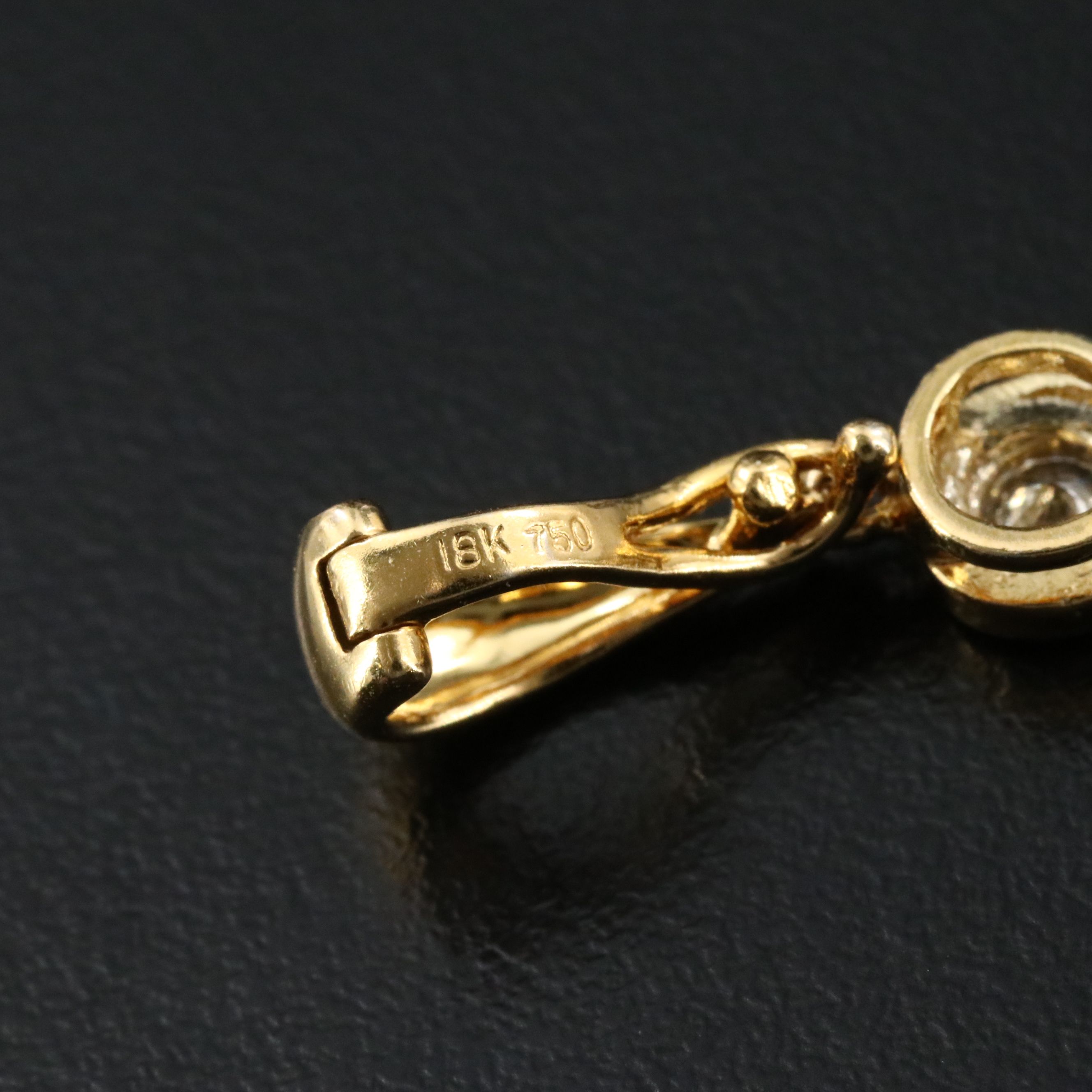 18K and 14K 0.52 CTW Diamond Enhancer Bar Pendant