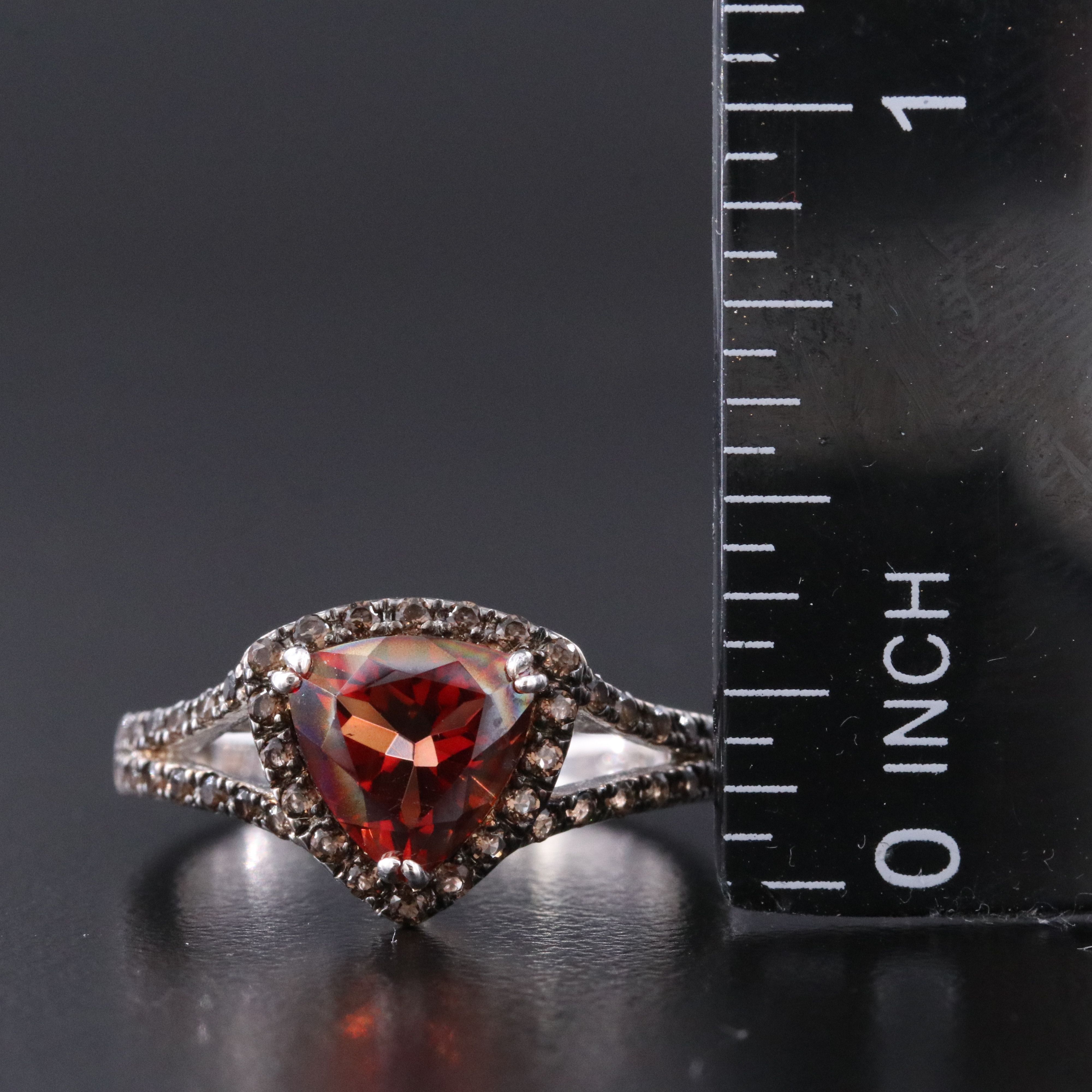 Sterling Quartz and Smoky Quartz Ring