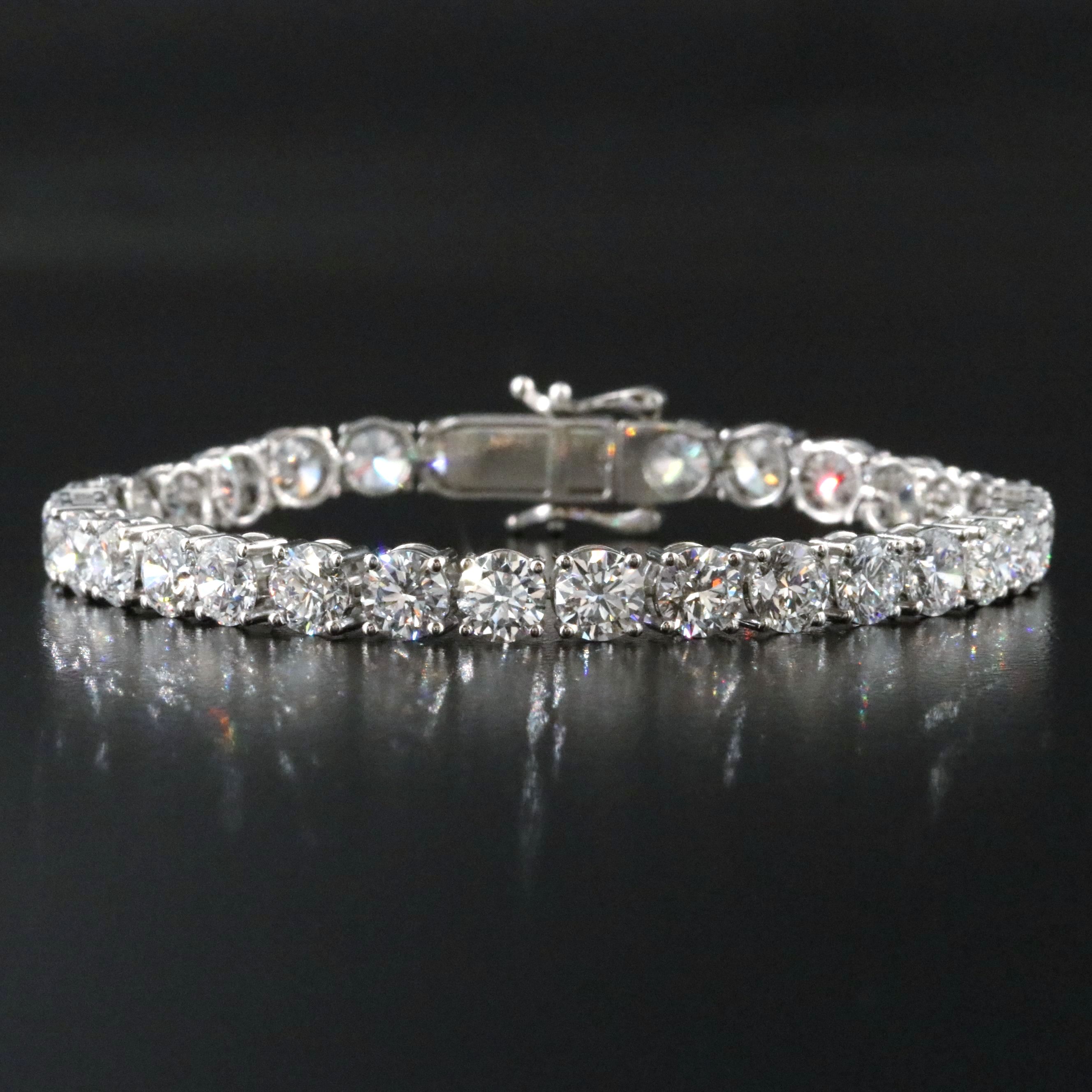 Platinum 15.10 CTW Lab Grown Diamond Line Bracelet