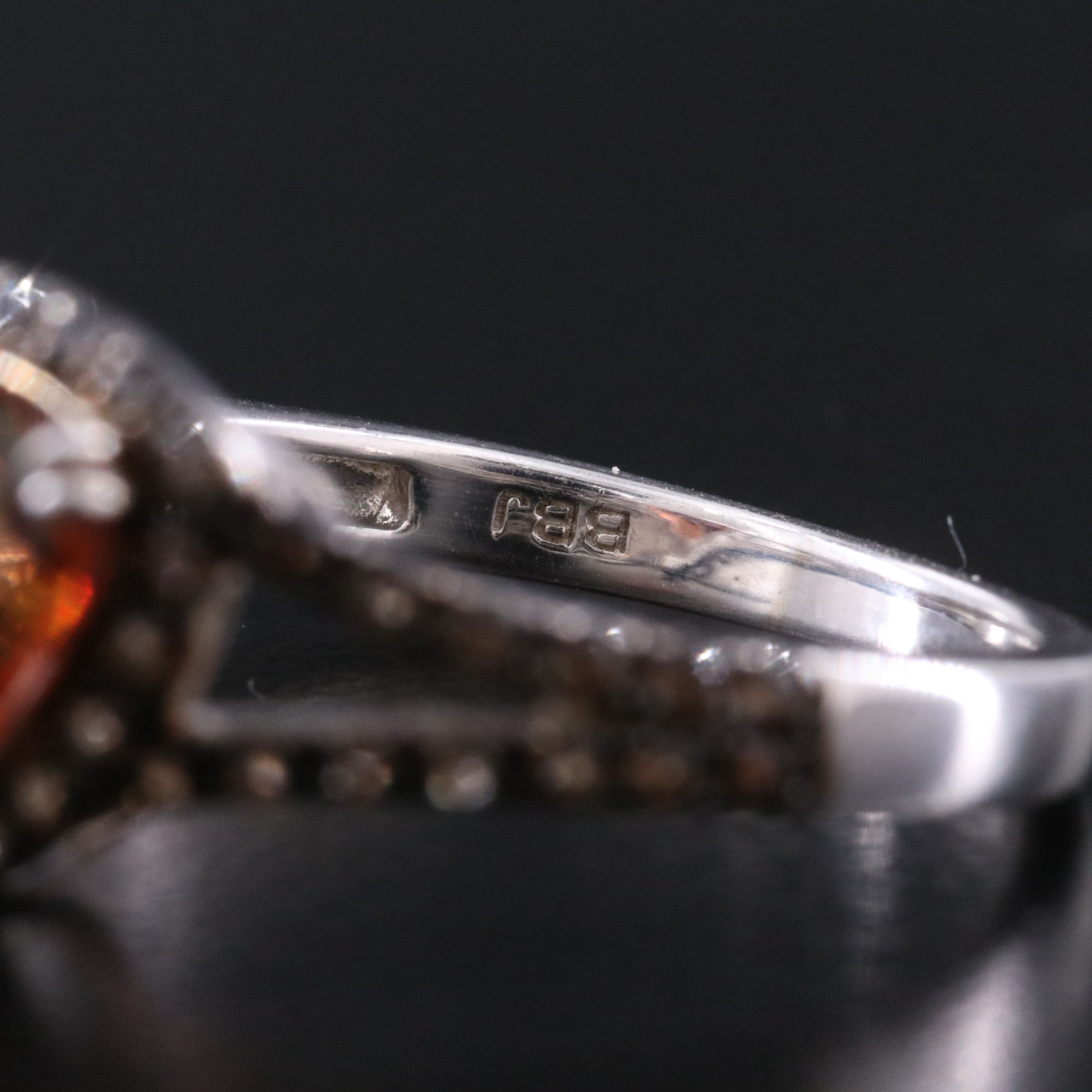 Sterling Quartz and Smoky Quartz Ring