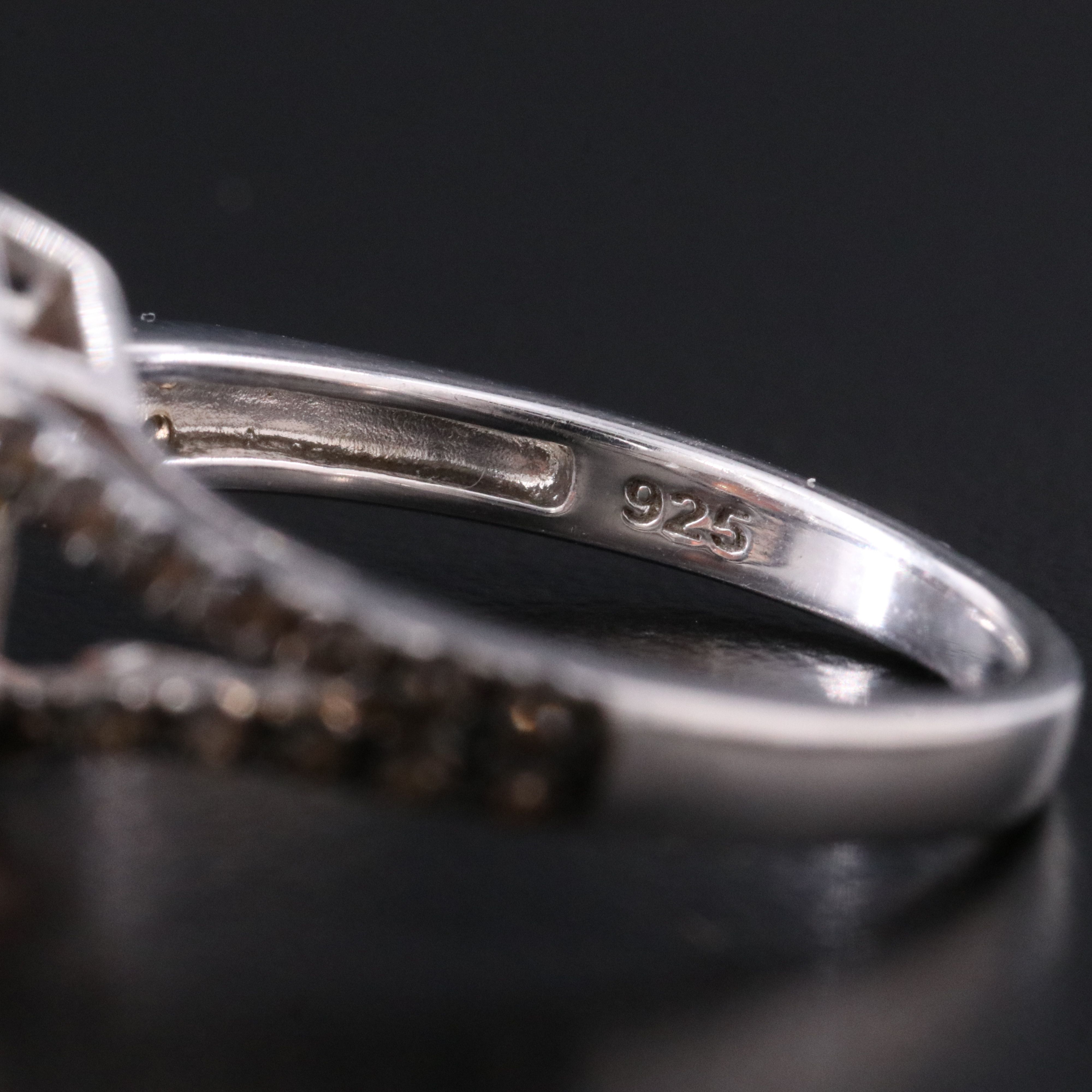 Sterling Quartz and Smoky Quartz Ring