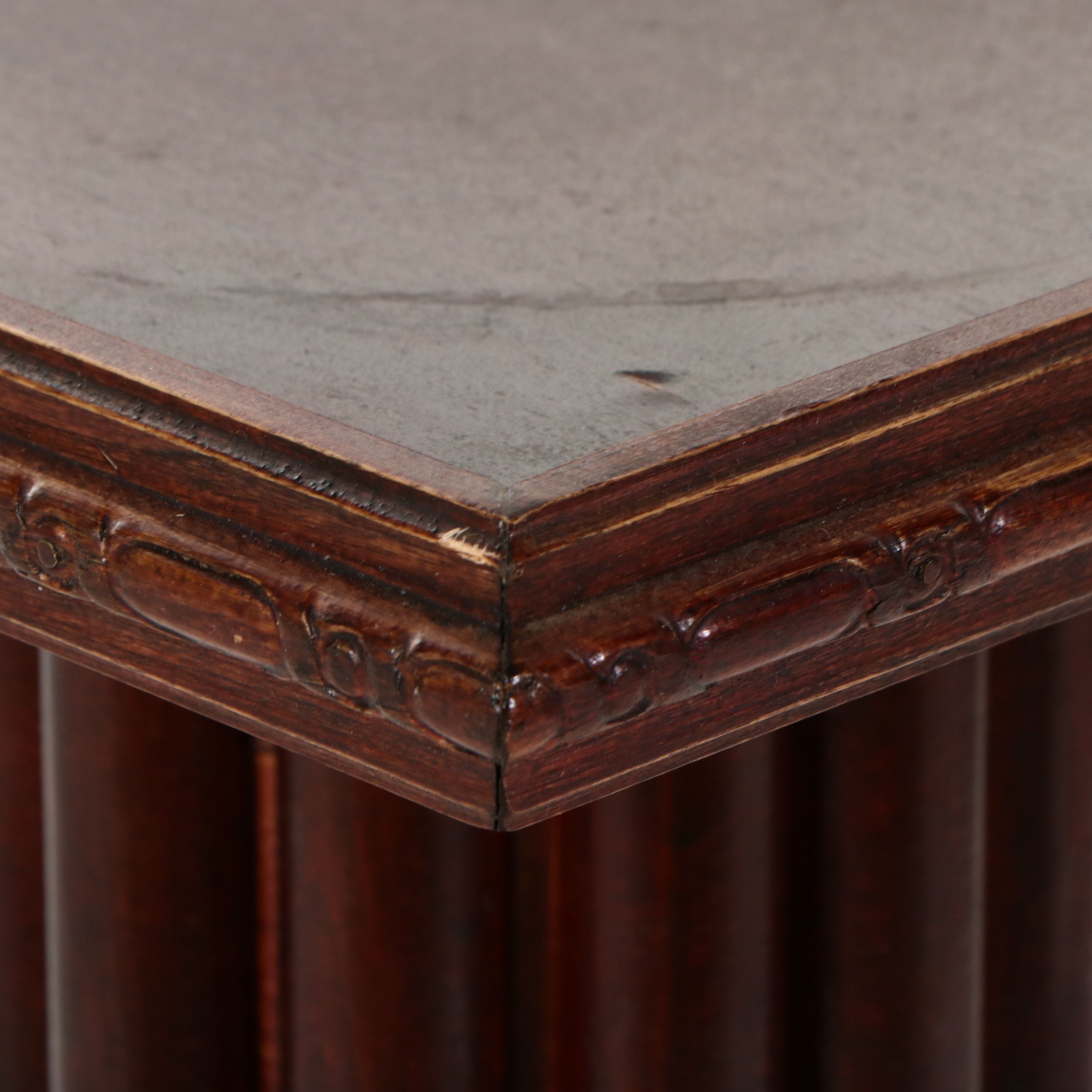 Empire Revival Wooden "Faces" Shaped Pedestal, 20th Century