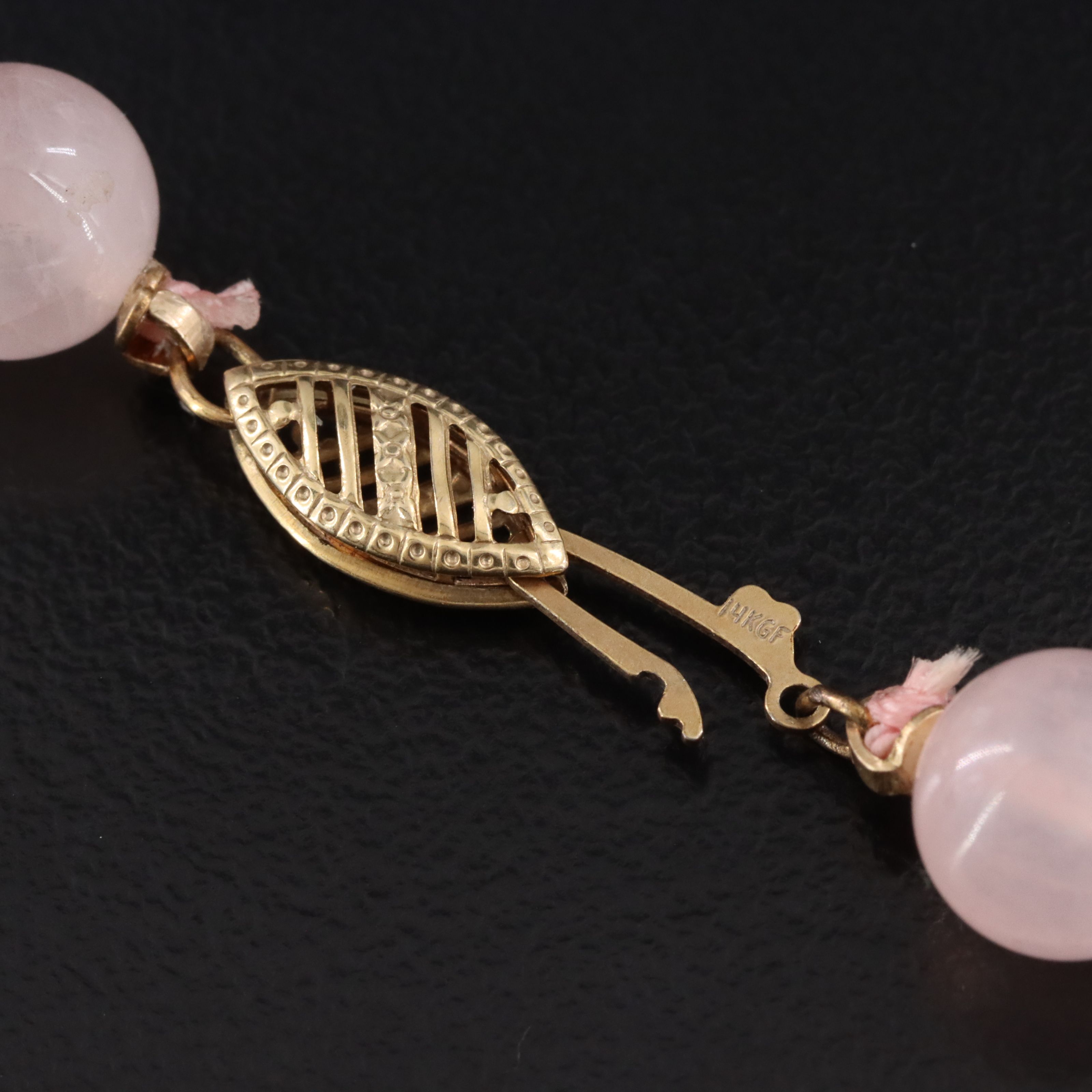 Gemstone Gold-Filled Station Necklace Including Lace Agate and Aventurine