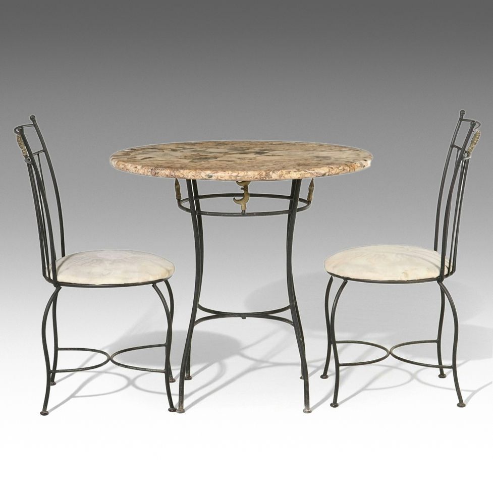 Mid Century Modern Style Celestial Themed Wrought Iron Bistro Set