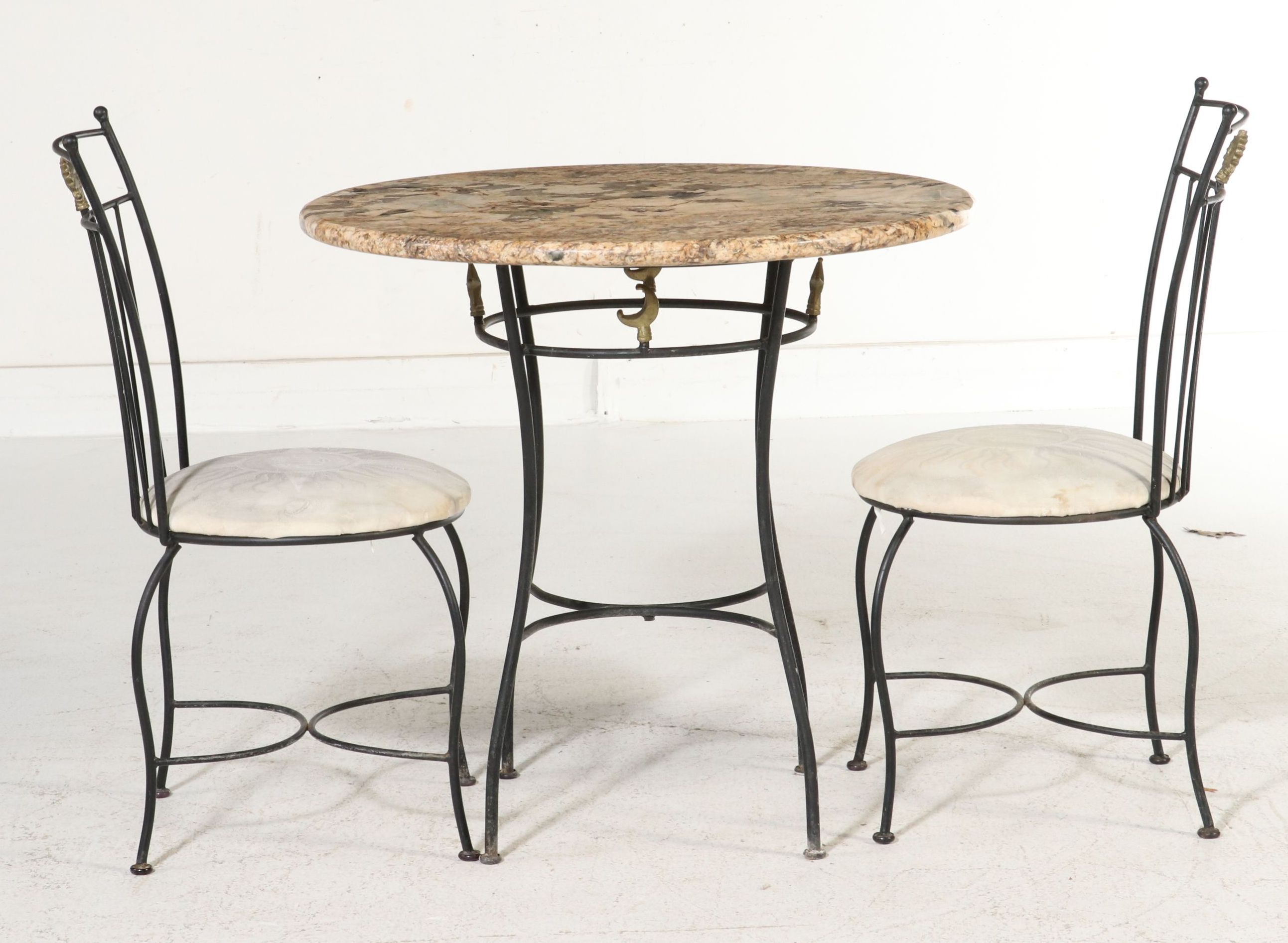 Mid Century Modern Style Celestial Themed Wrought Iron Bistro Set