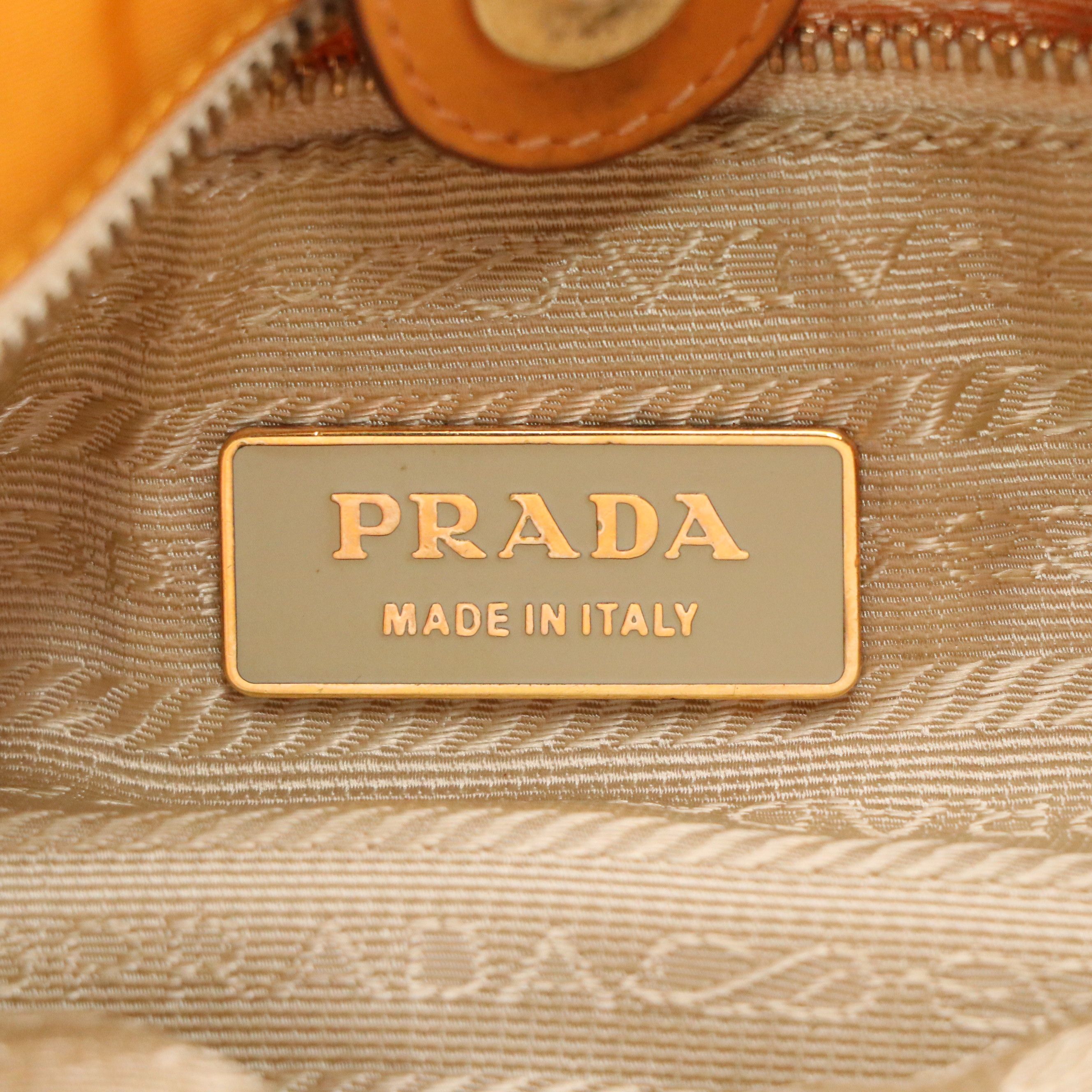 Prada Shoulder Bag in Gold Tessuto Nylon