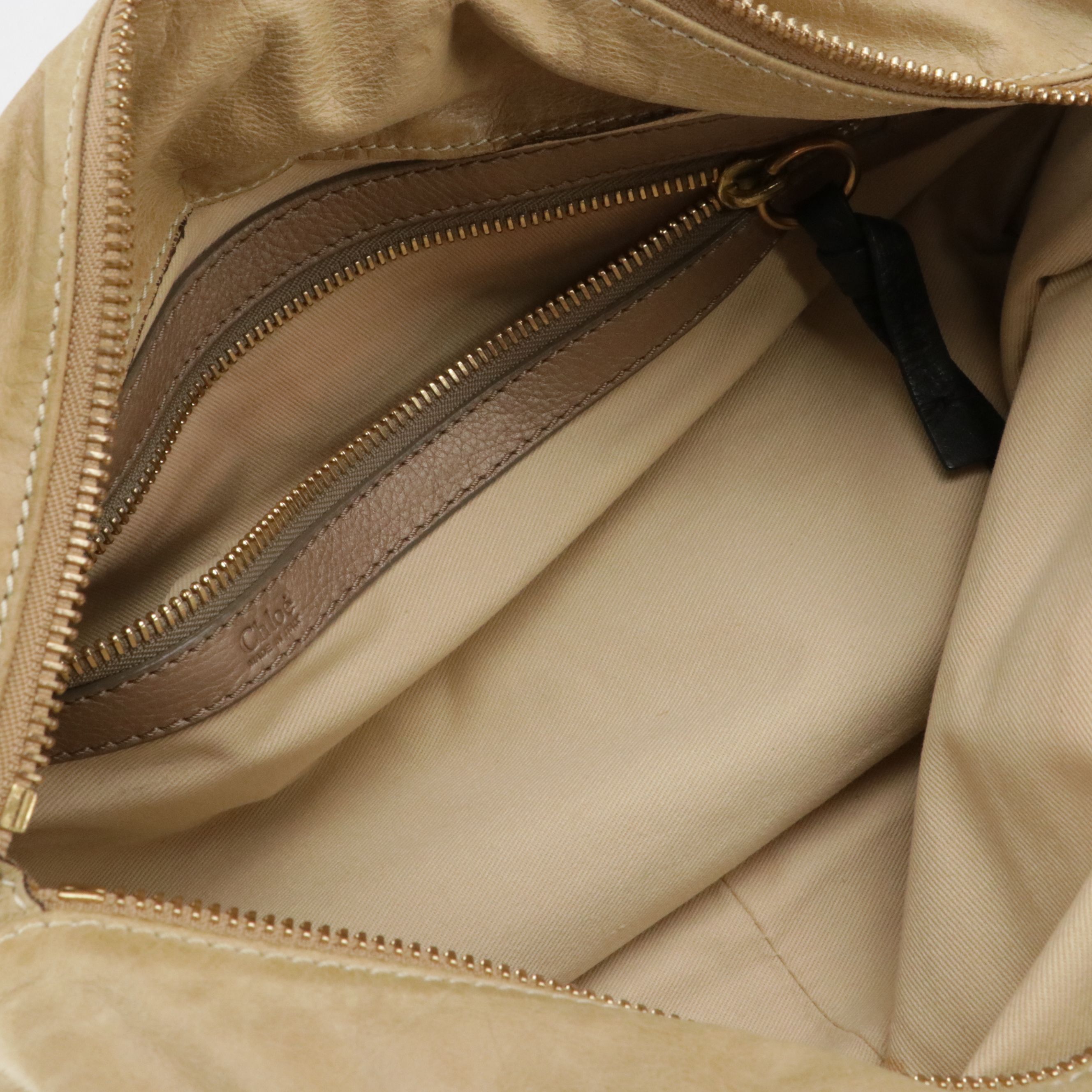 Chloé Large Bay Tote Bag in Camel Calfskin Leather, With Tags