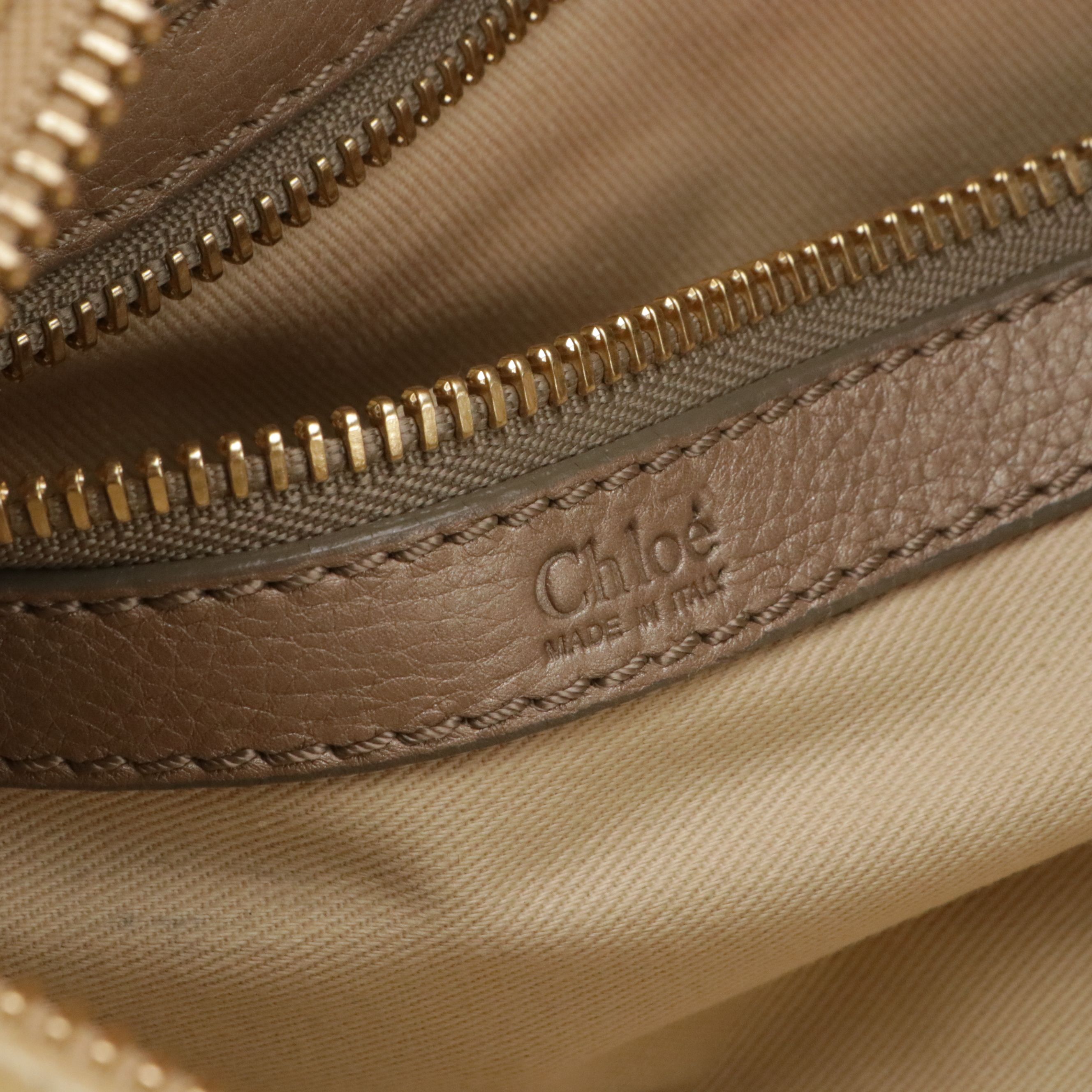 Chloé Large Bay Tote Bag in Camel Calfskin Leather, With Tags