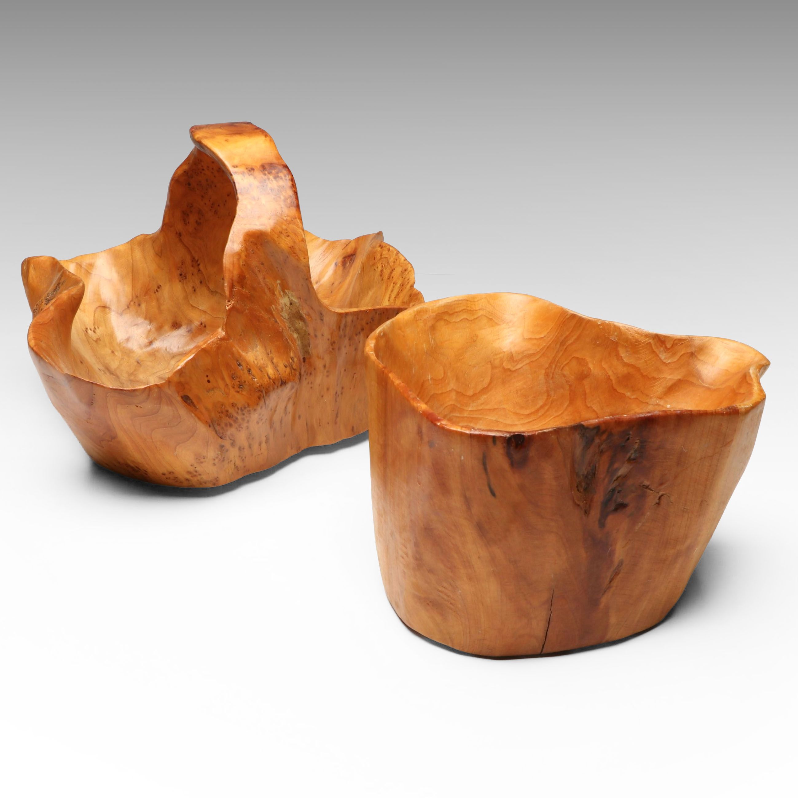 Burled Wood Knot Basket with Bowl