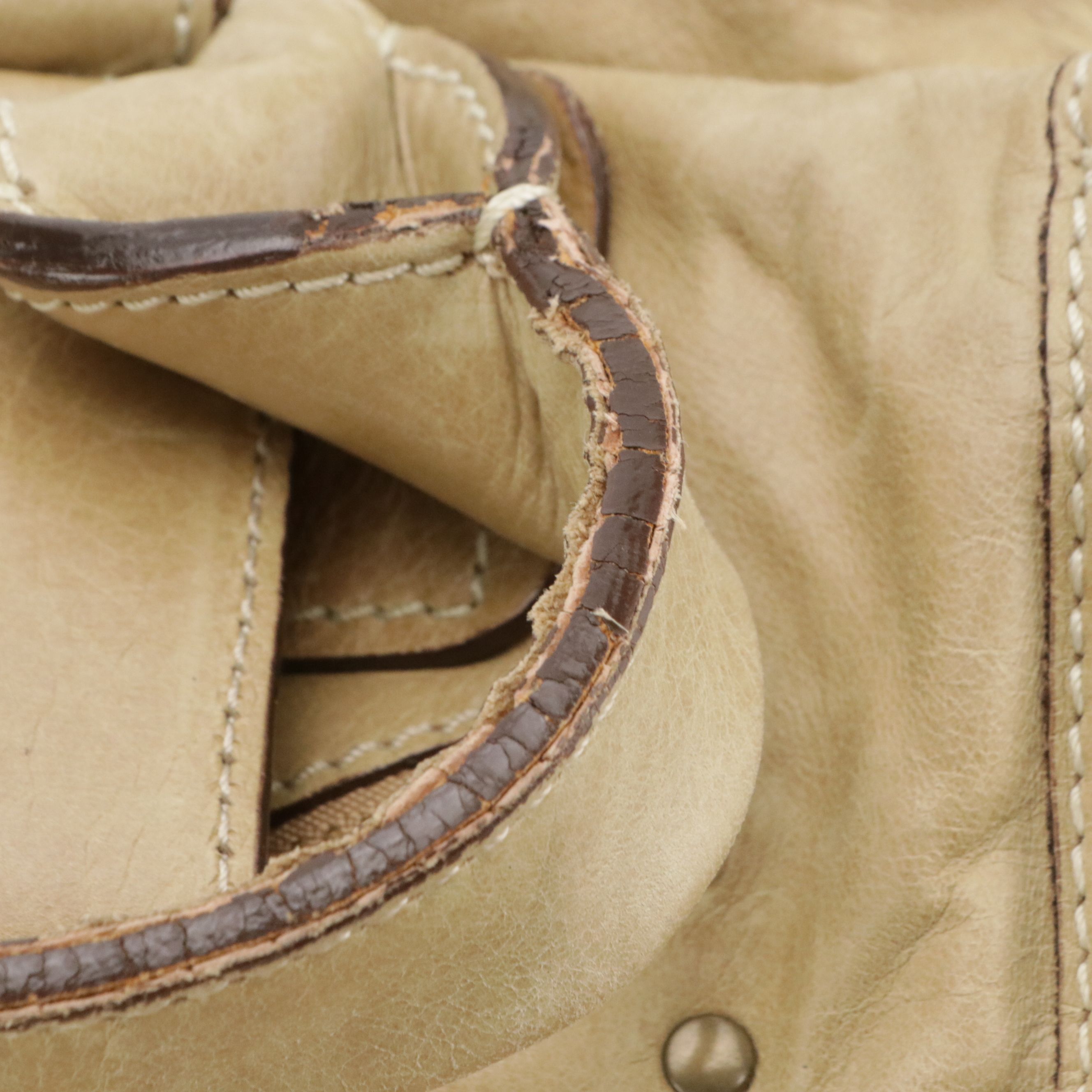 Chloé Large Bay Tote Bag in Camel Calfskin Leather, With Tags