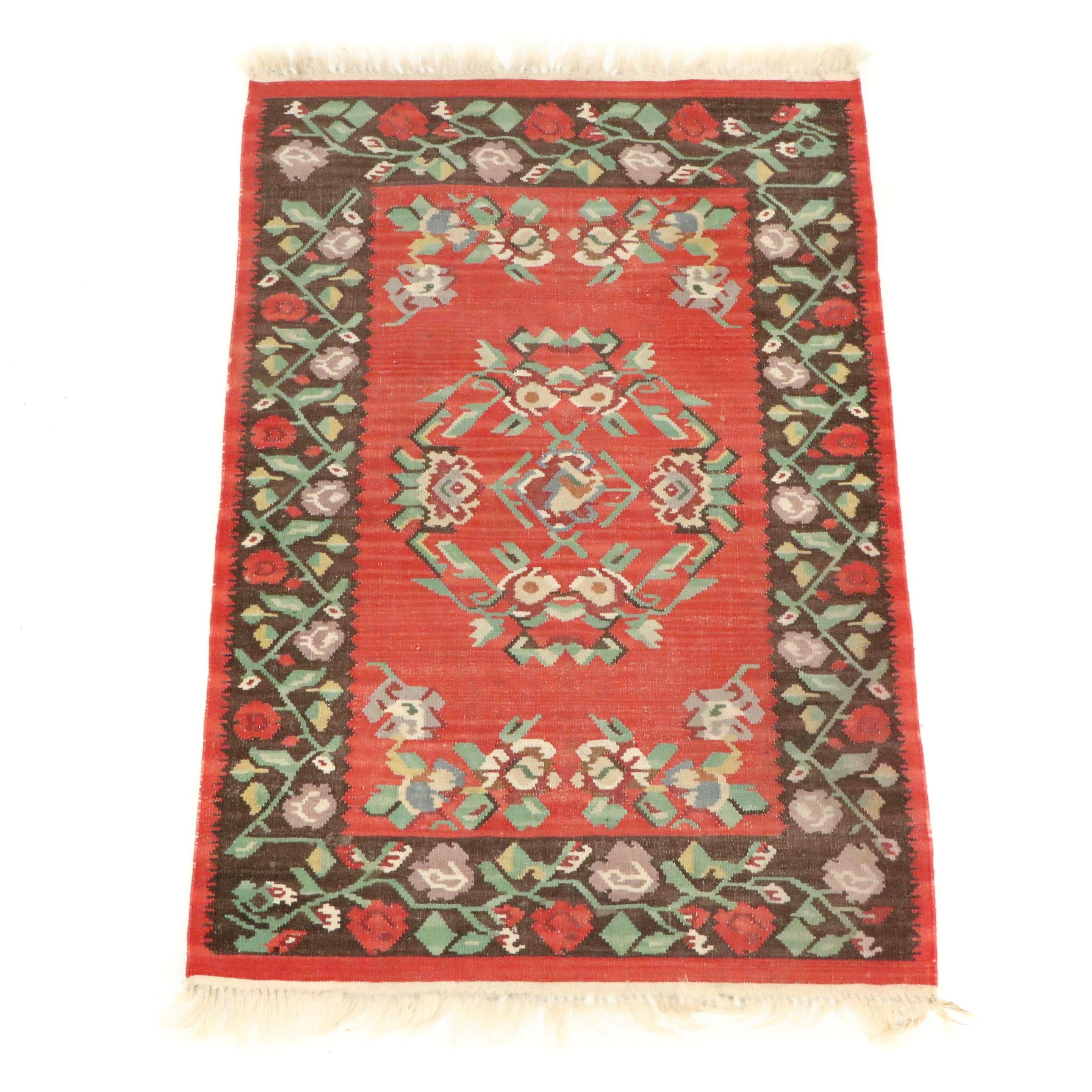 3'8 x 6'3 Handwoven Turkish Karabağ Kilim Area Rug