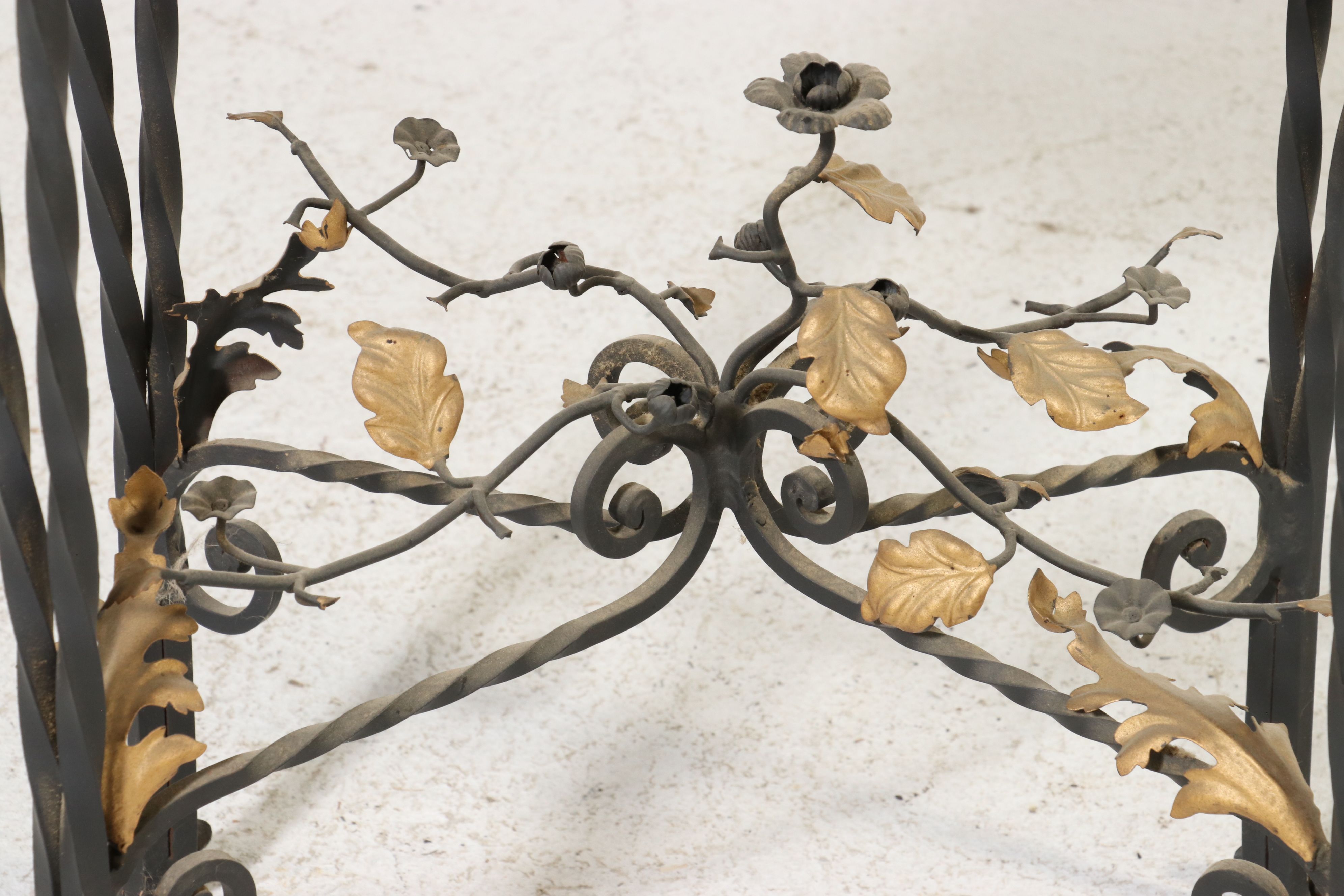 Italian Regency Style Toleware and Portoro Marble Side Table