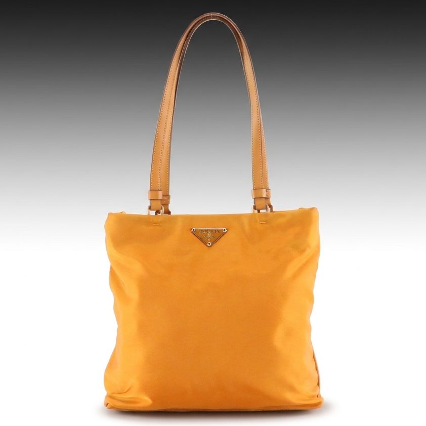 Prada Shoulder Bag in Gold Tessuto Nylon