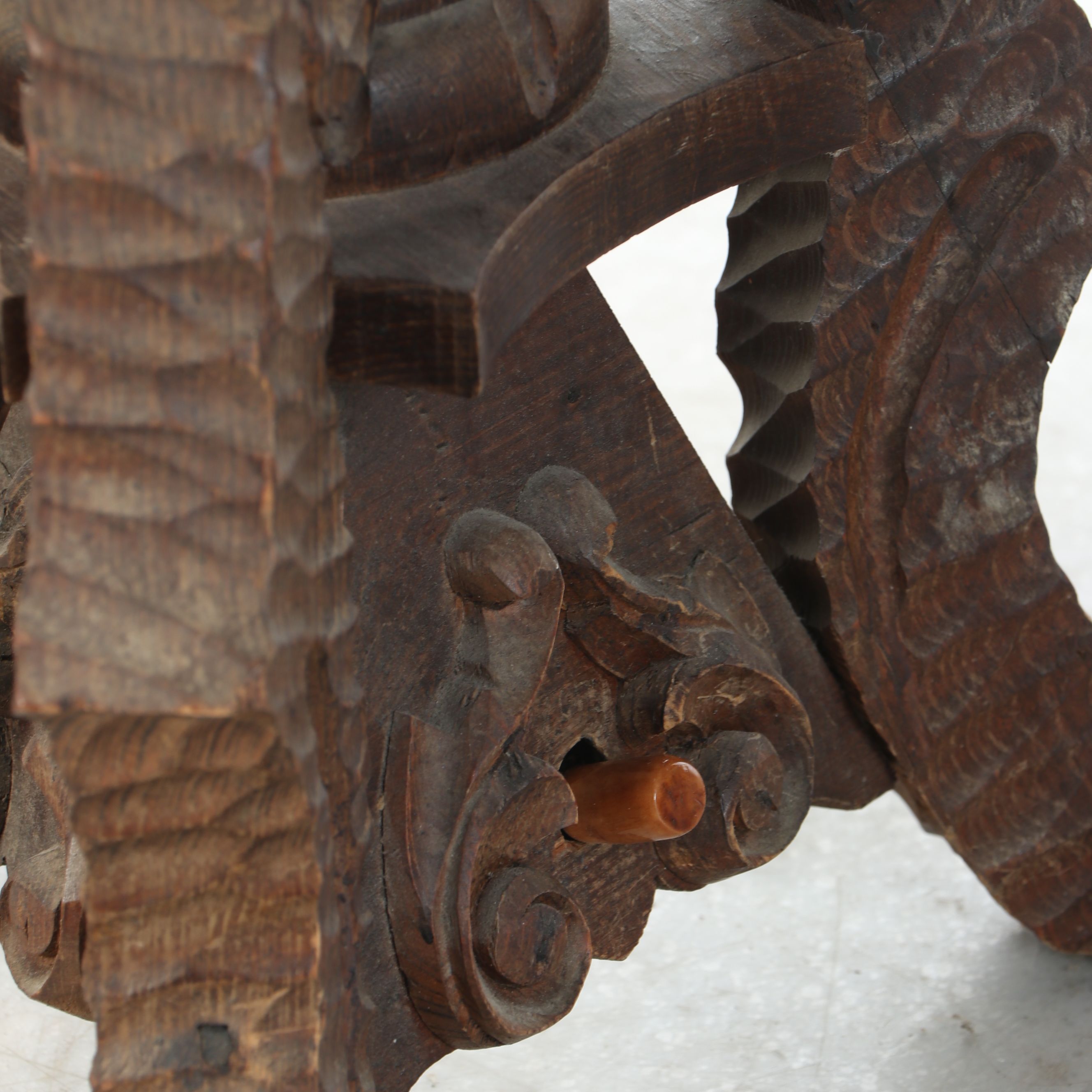 Spanish Revival Style Wrought Iron and Wood Table Lamps with Amber Glass Shades