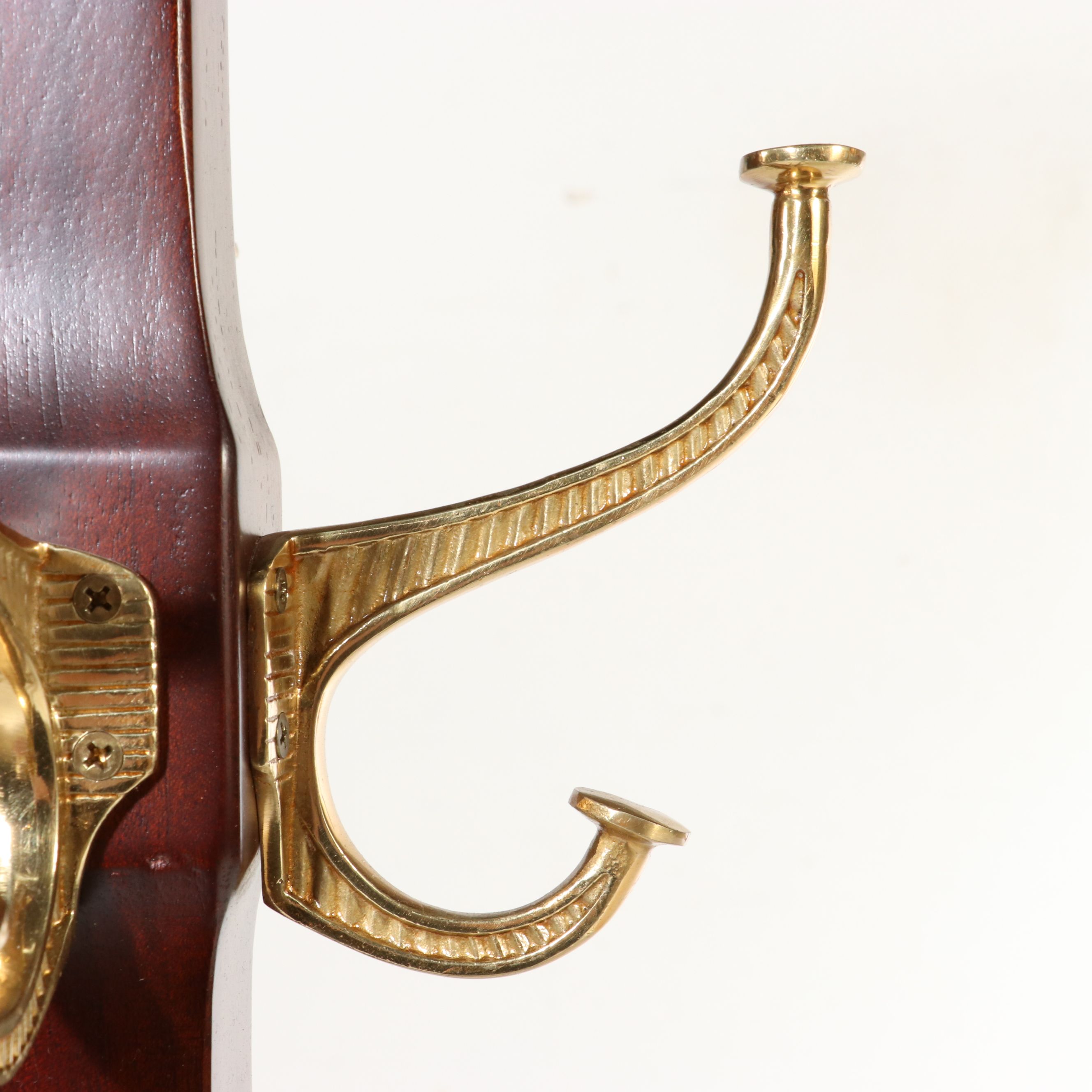 Transitional Style Mahogany Finish Hall Tree, Late 20th Century