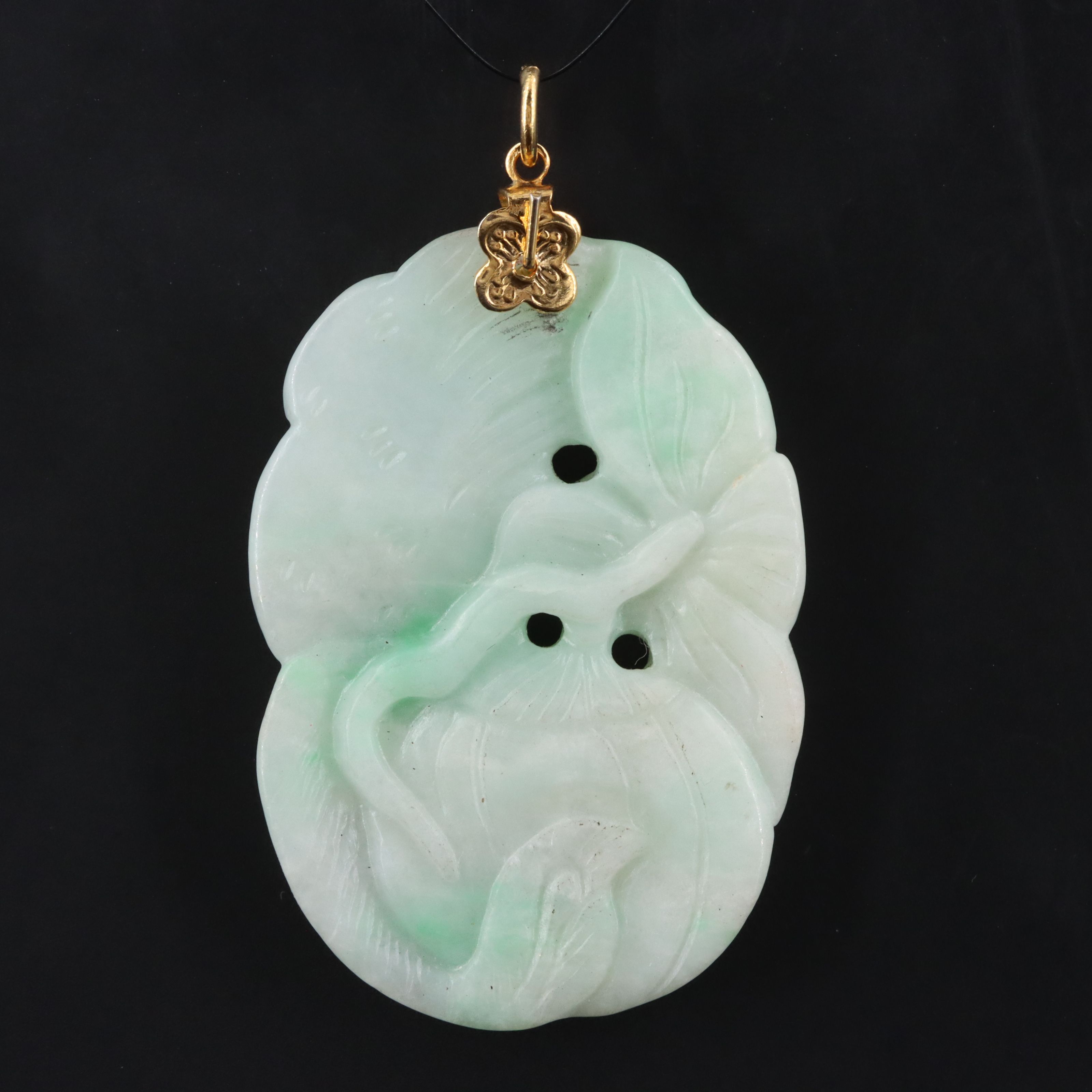Jadeite Nature Carved Pendant