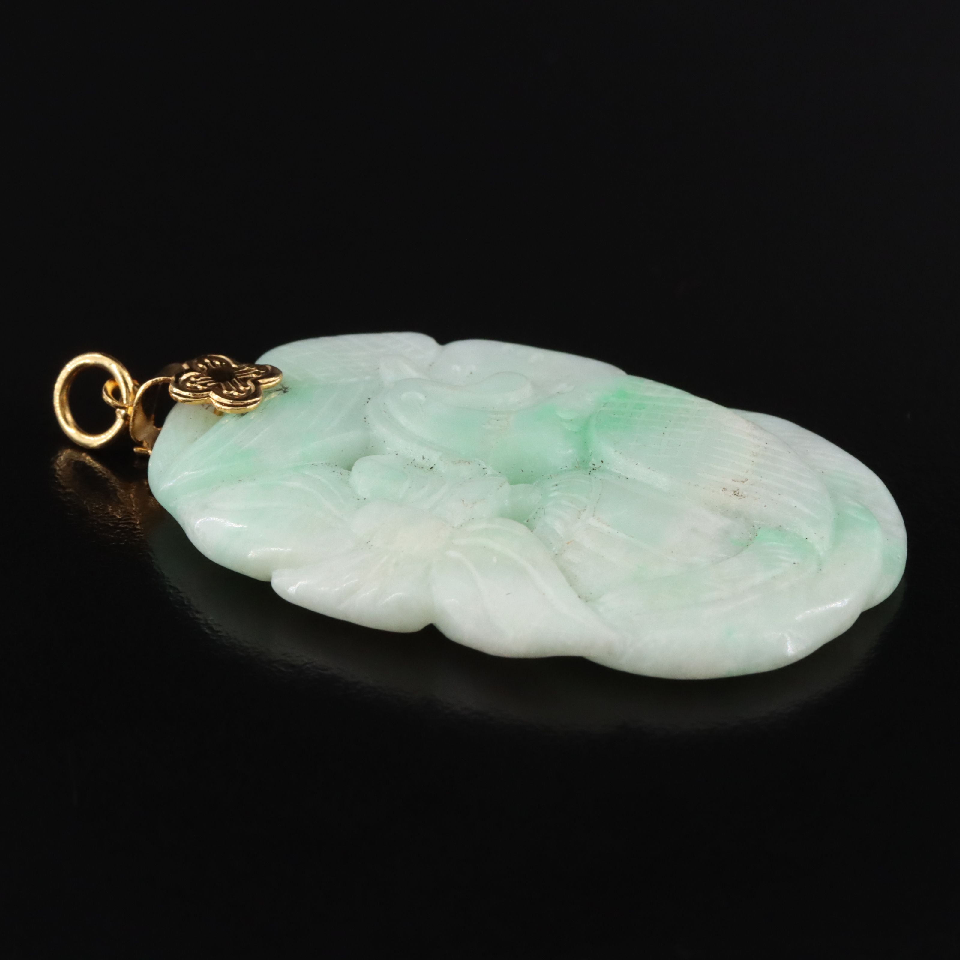 Jadeite Nature Carved Pendant