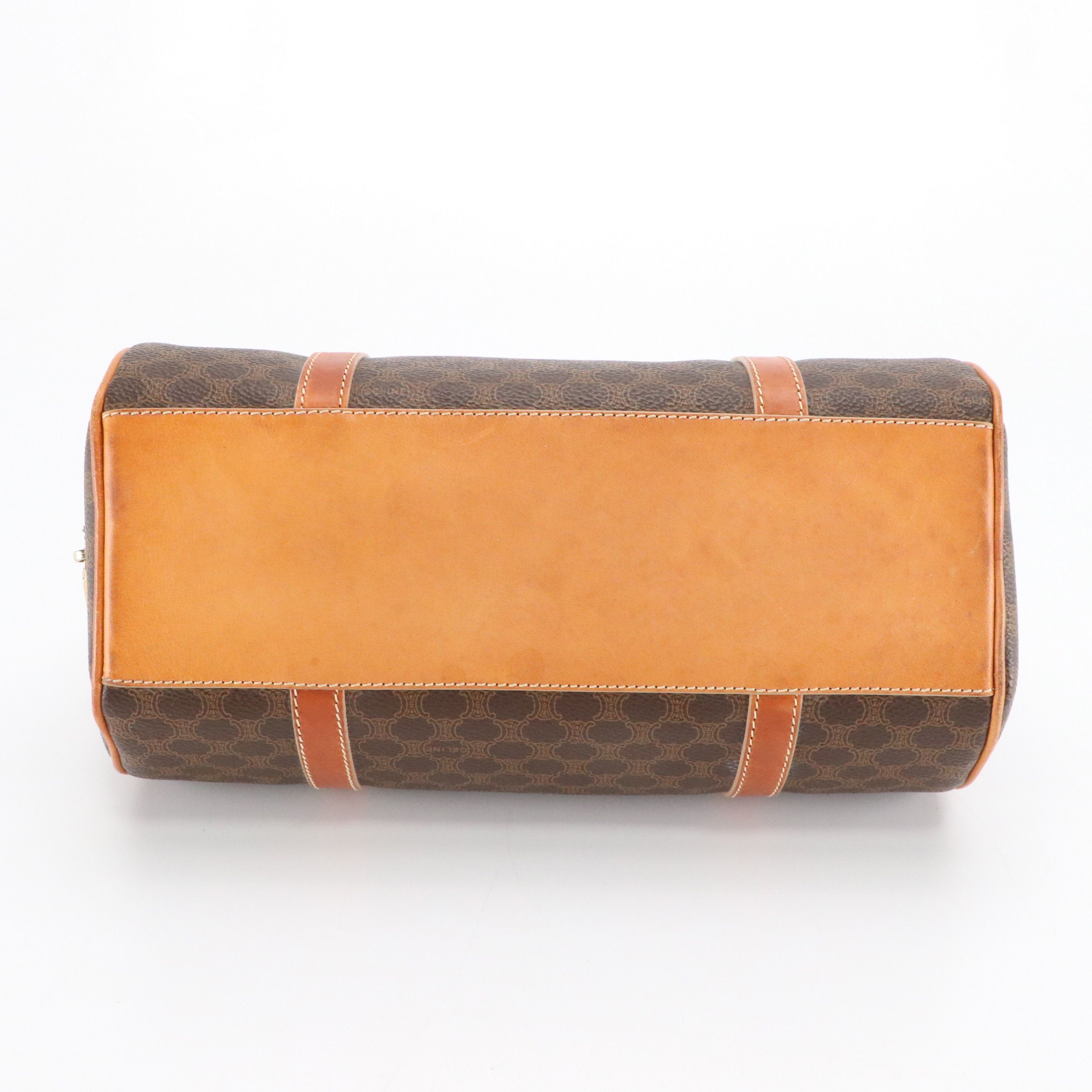 Celine Papillon Barrel Bag in Macadam Coated Canvas and Leather