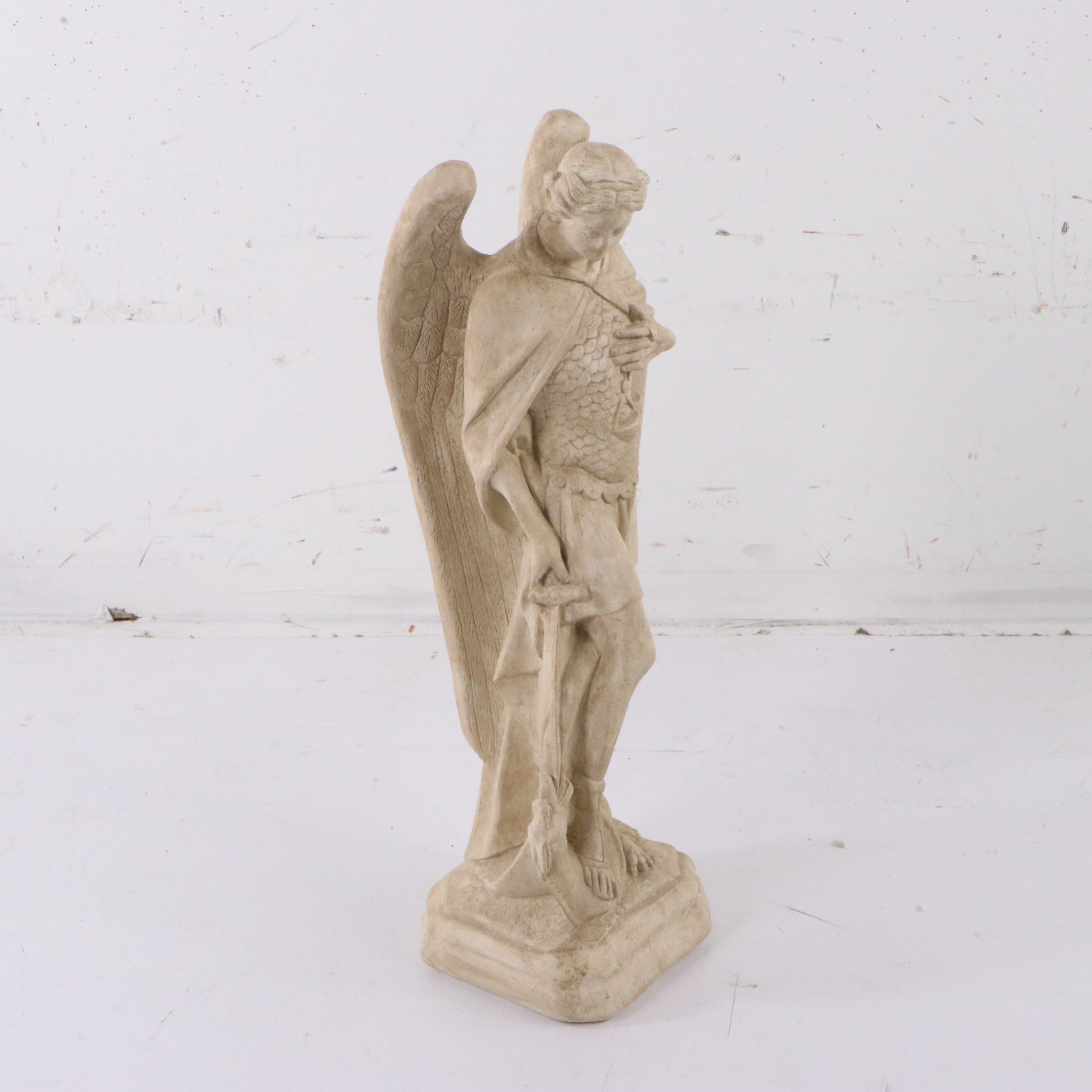 Cast Plaster Statue of Saint Michael the Archangel