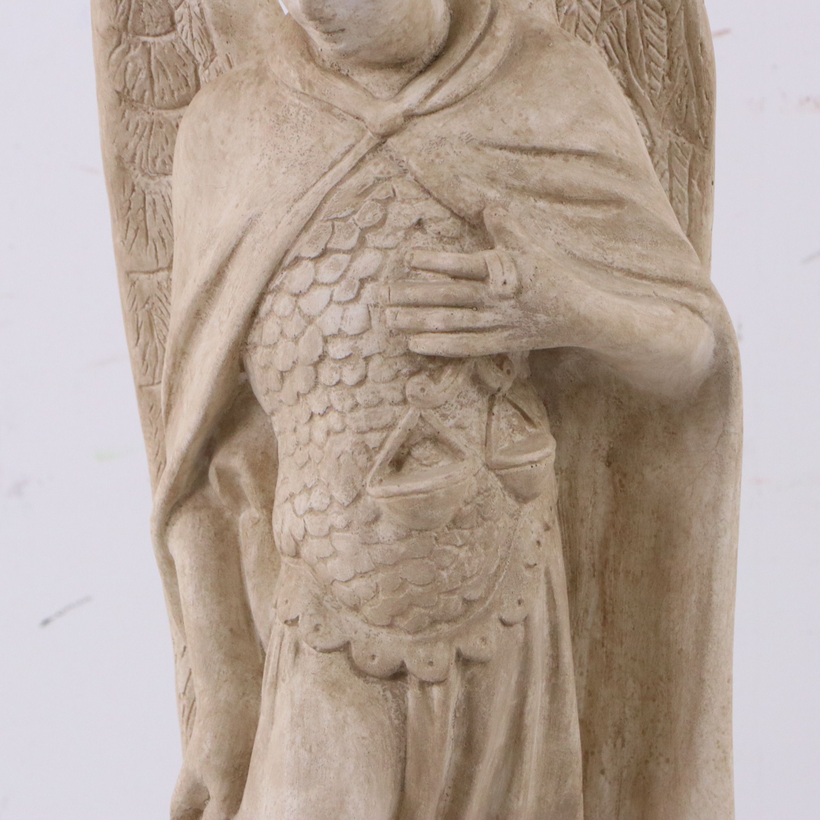 Cast Plaster Statue of Saint Michael the Archangel