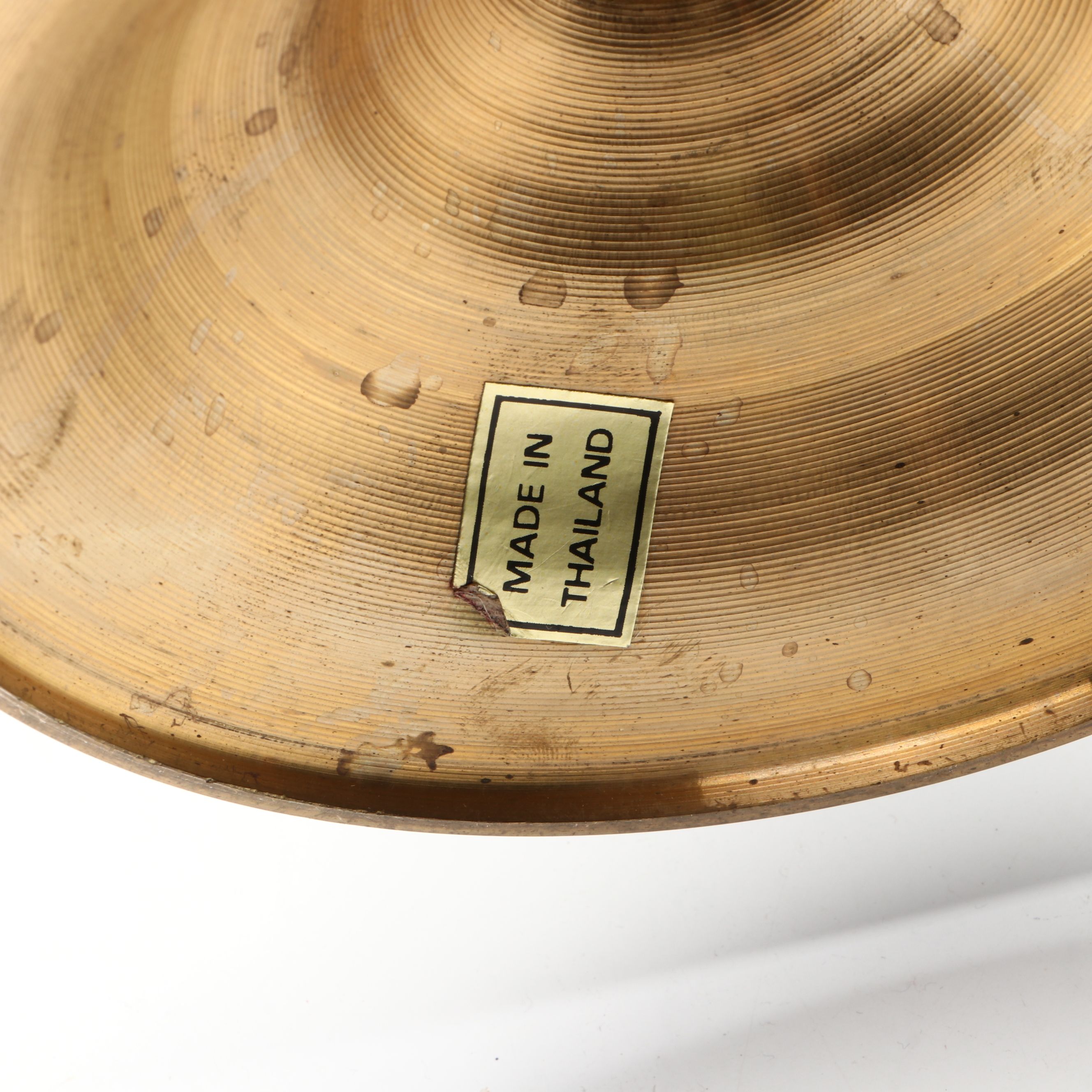 Thai Scrolled Arm Brass Candelabrum, Candlesticks with Other Asian Table Décor