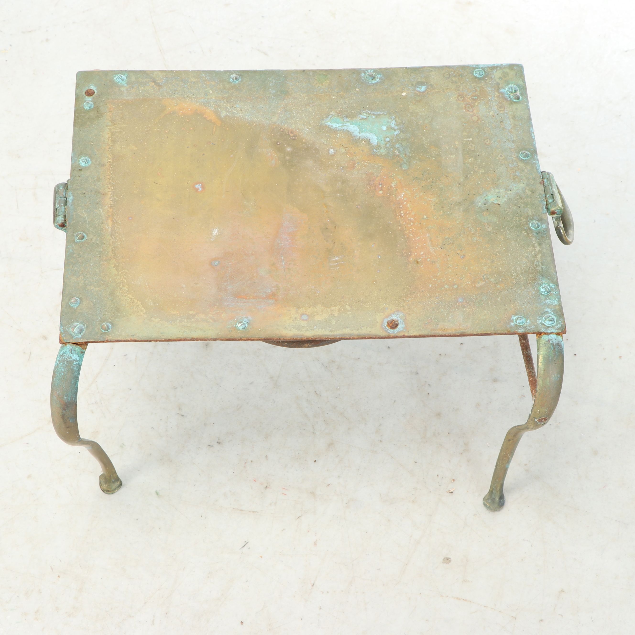 Low Brass-Top Garden Table