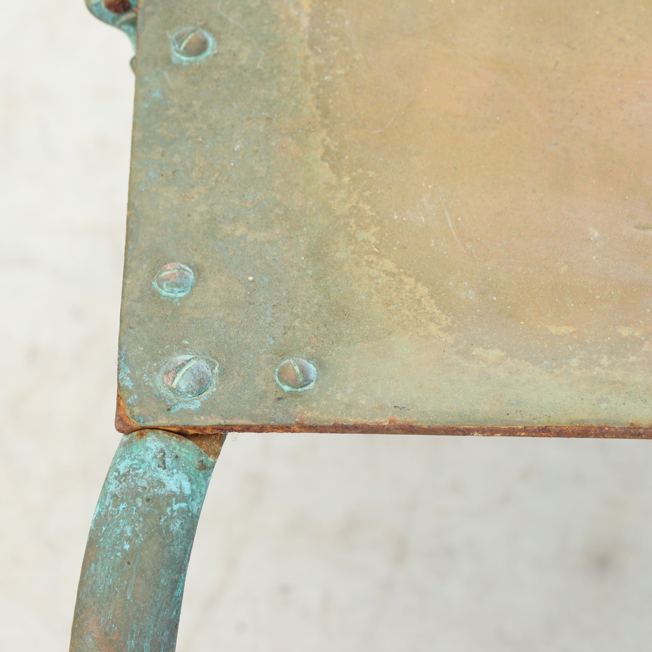 Low Brass-Top Garden Table